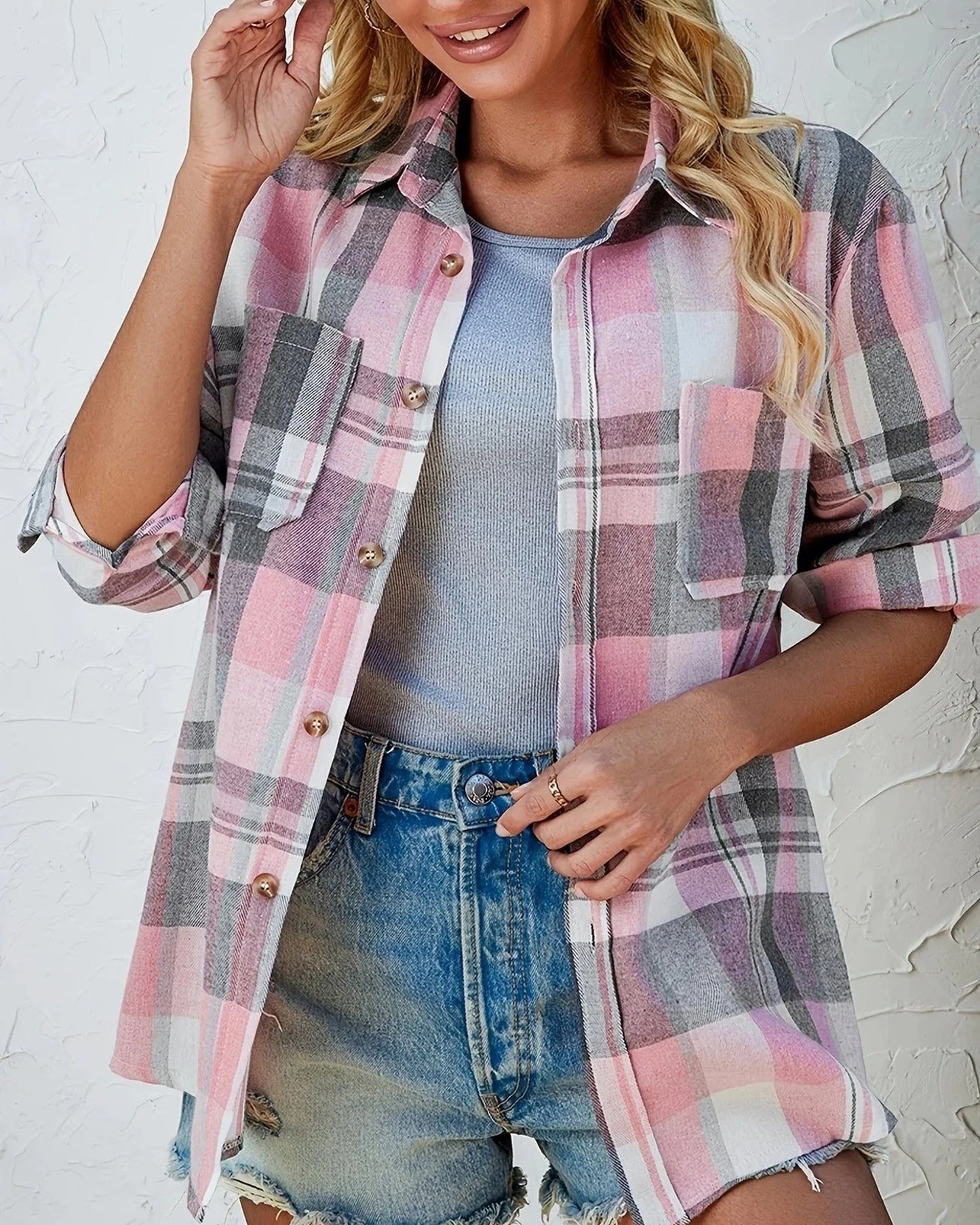 Annelore Dames Blouse | Oversized Pasvorm | Borstzakken Detail
