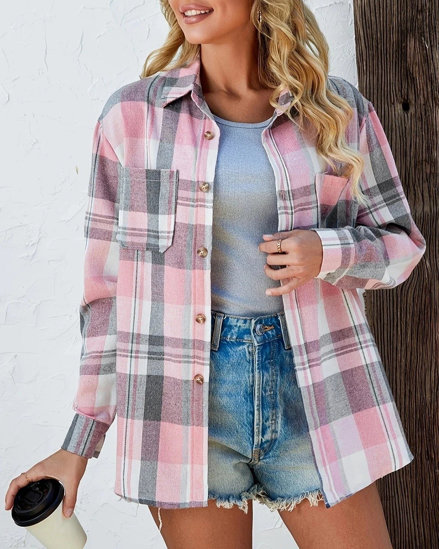 Andreina damebluse | Ternet mønster | Skjortekrave