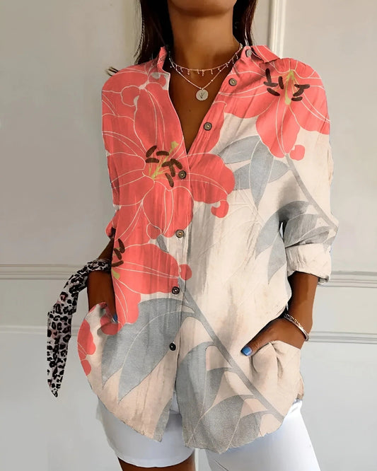 Mercédès Ladies Blouse | Abstract Print | Shirt Collar