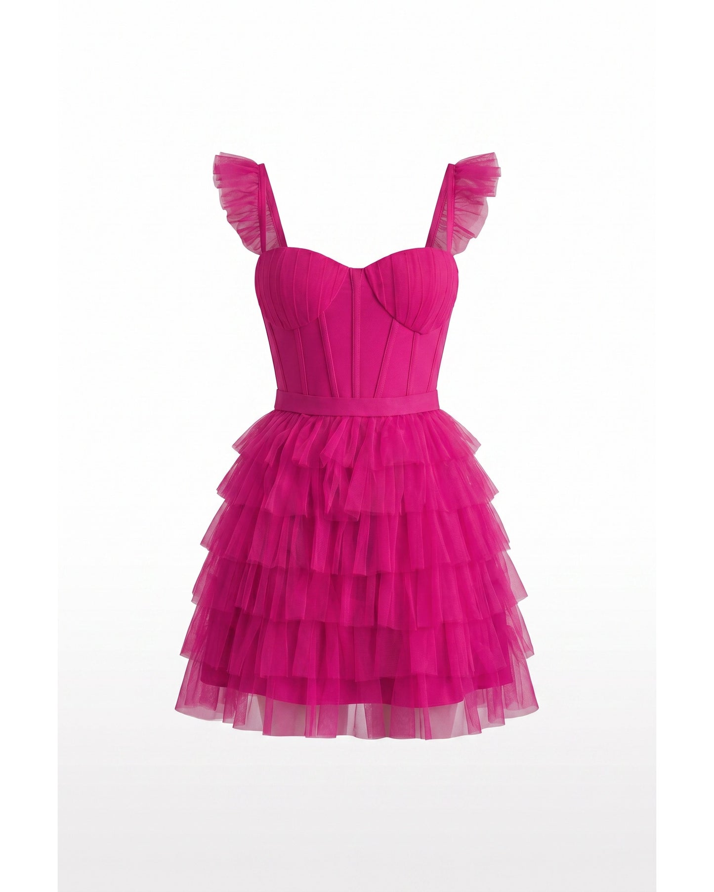 Annick Women's Mini Dress | Layered Tulle Skirt | Stitched Bustier Bodice