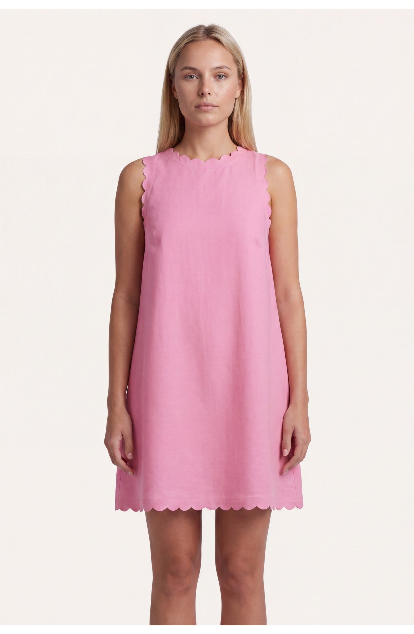 Jacqueline Women's Mini Dress | Scalloped Hem | A-line Silhouette