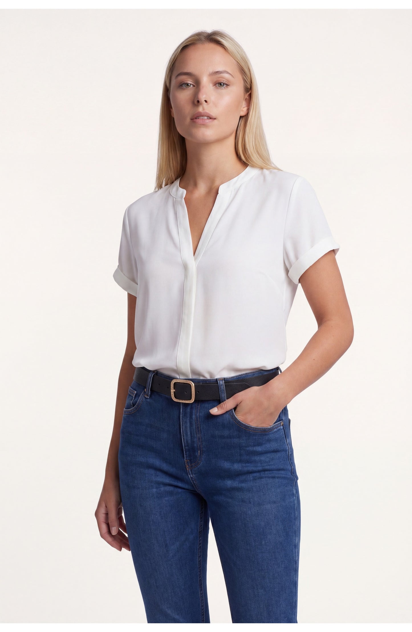 Adèle Women's Top | V-Neck | Pleated Detail