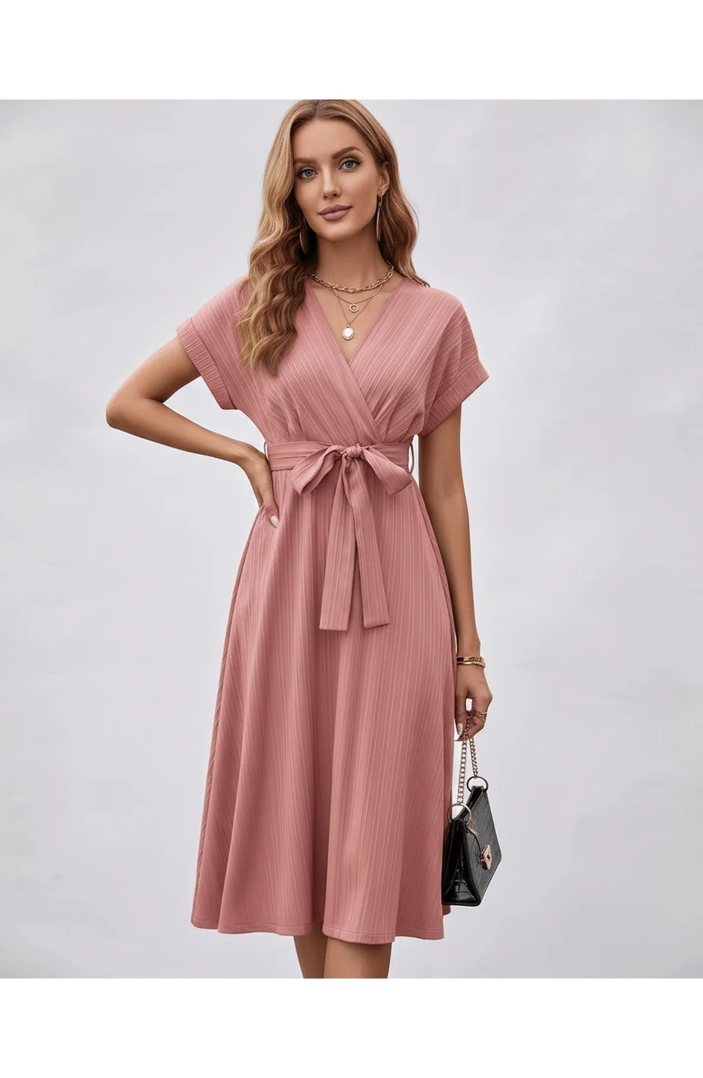 Pascale Women's Midi Dress | V-Neck | Wrap Design