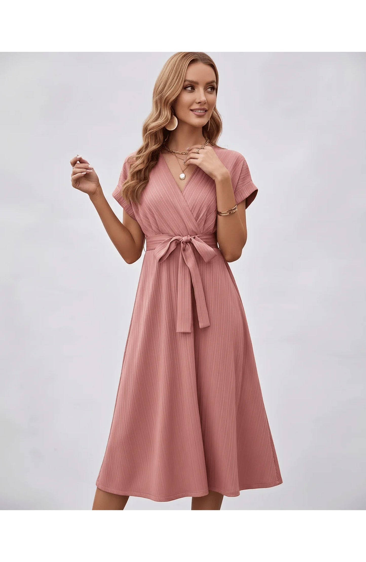 Pascale Women's Midi Dress | V-Neck | Wrap Design