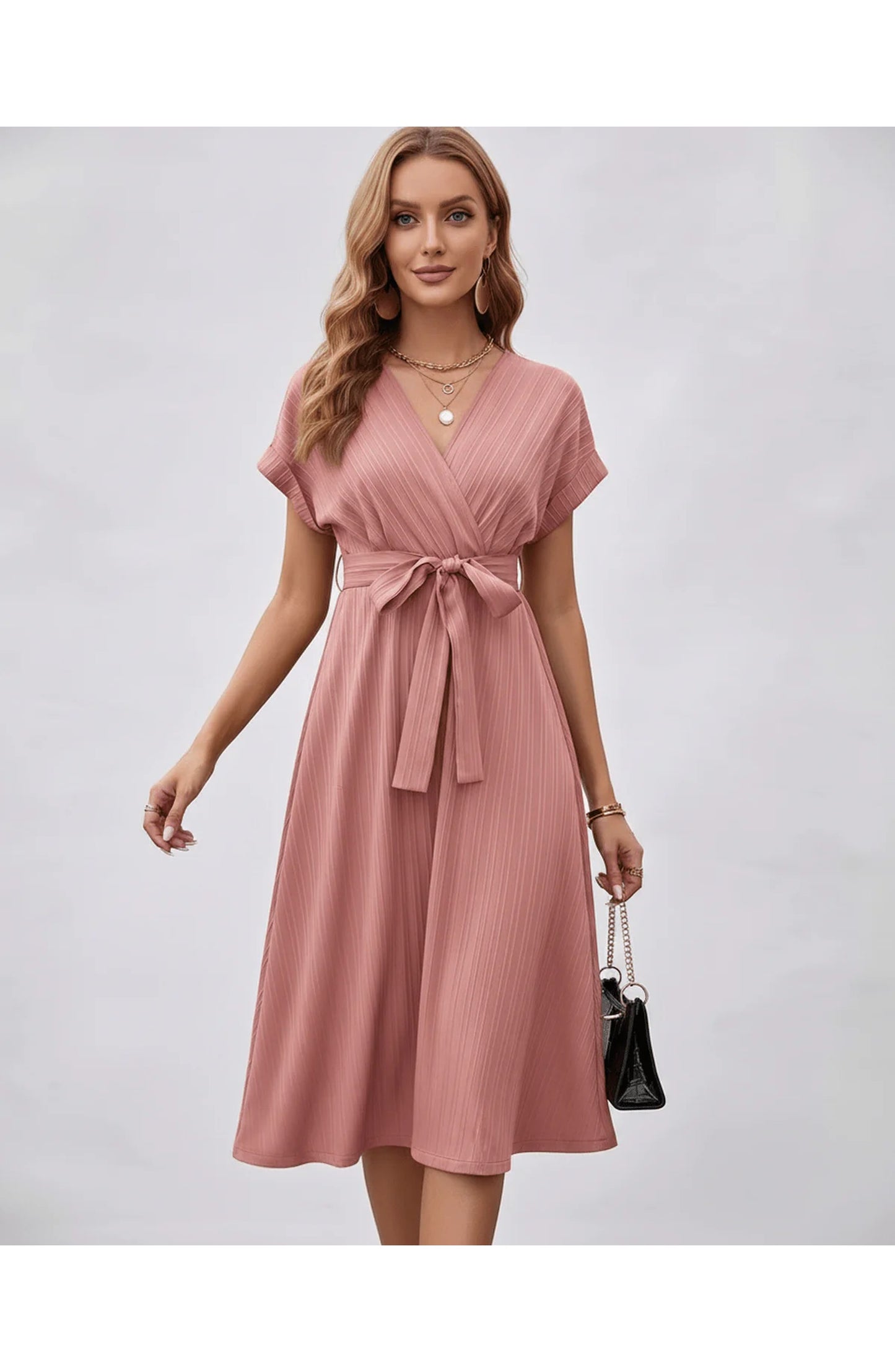 Pascale Women's Midi Dress | V-Neck | Wrap Design