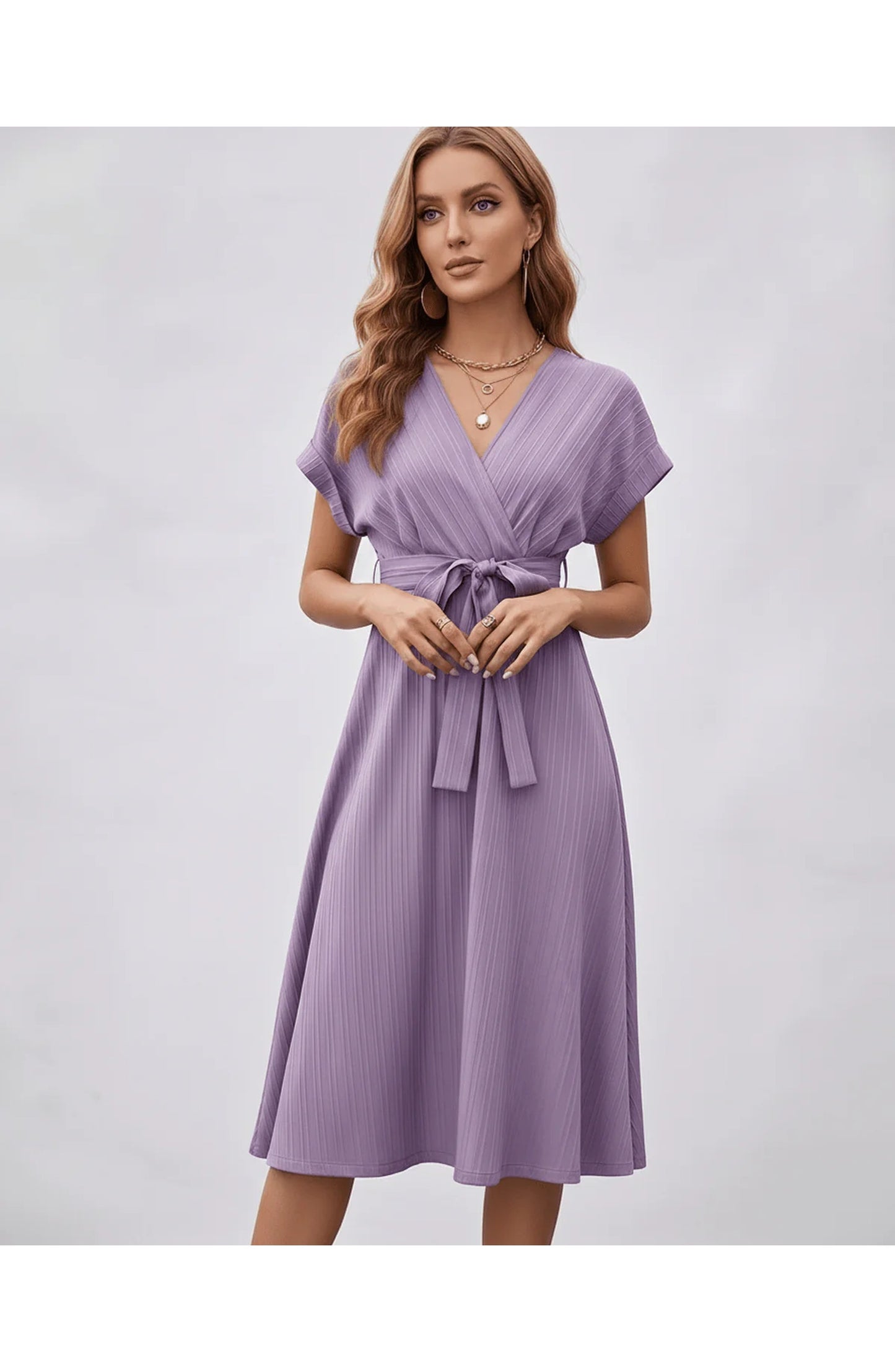 Pascale Women's Midi Dress | V-Neck | Wrap Design