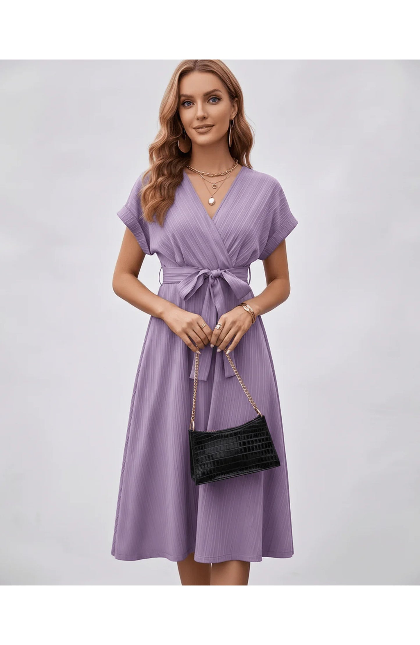 Pascale Women's Midi Dress | V-Neck | Wrap Design