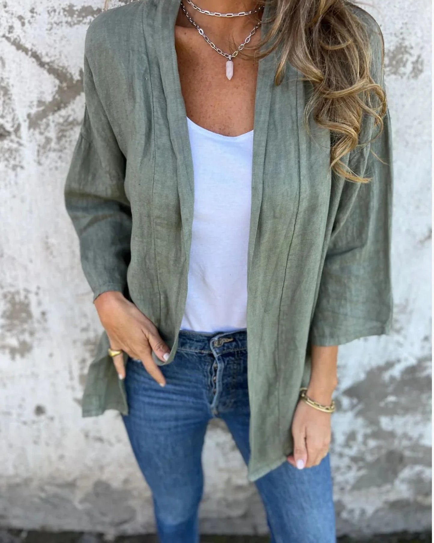 Elettra Dames Vest | Lange Mouwen | Overhemdkraag