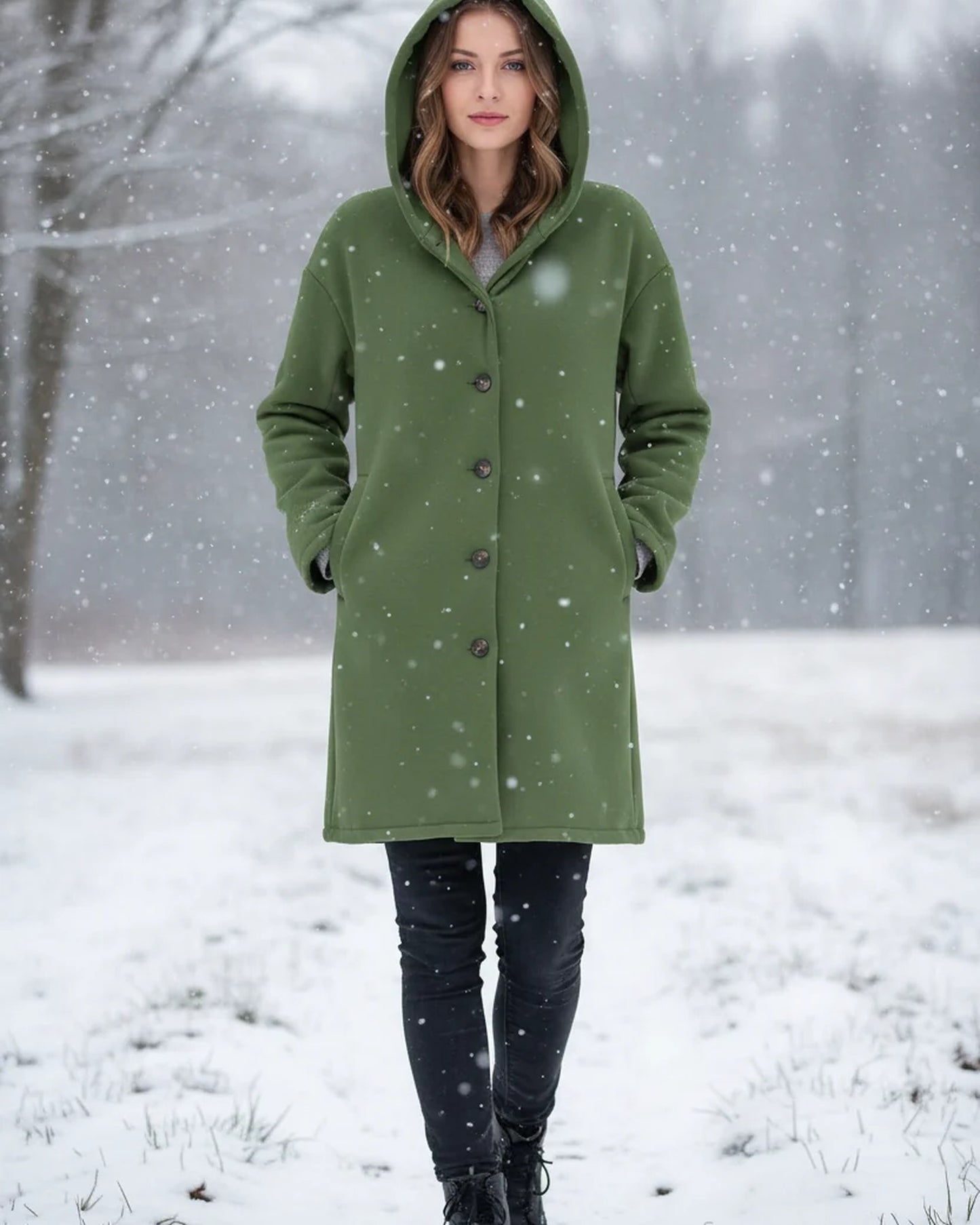 Diamante Dames Jas | Kap met voering | Knopen voorkant