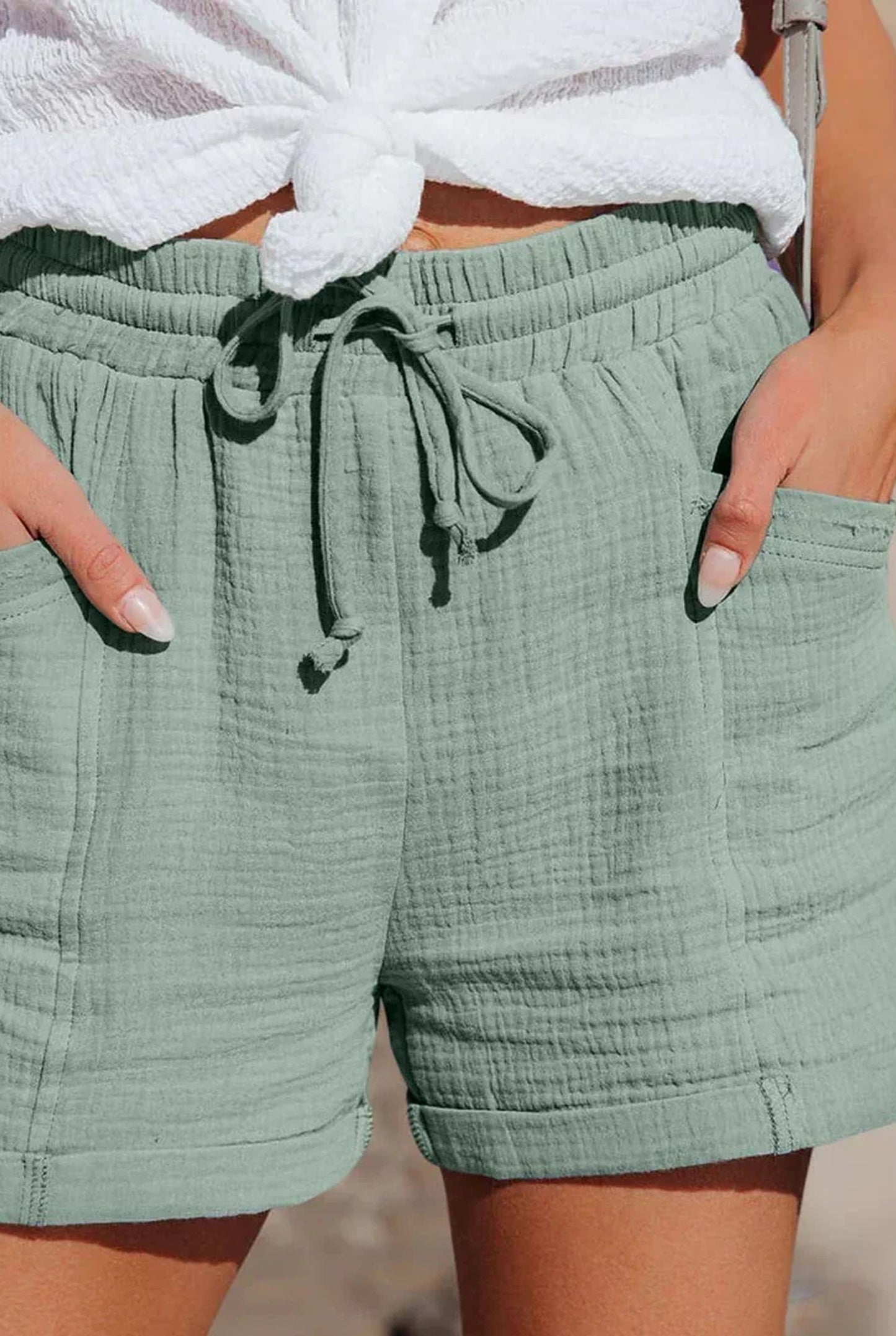 Augusta Dames Short | Elastische Taille | Gerafelde Zomen