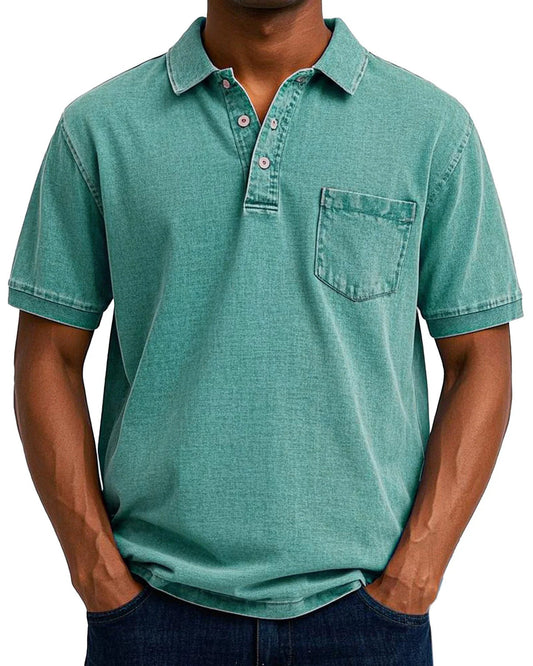 Egidio Heren Polo Shirt | Borststak Detail | Klassieke Kraag