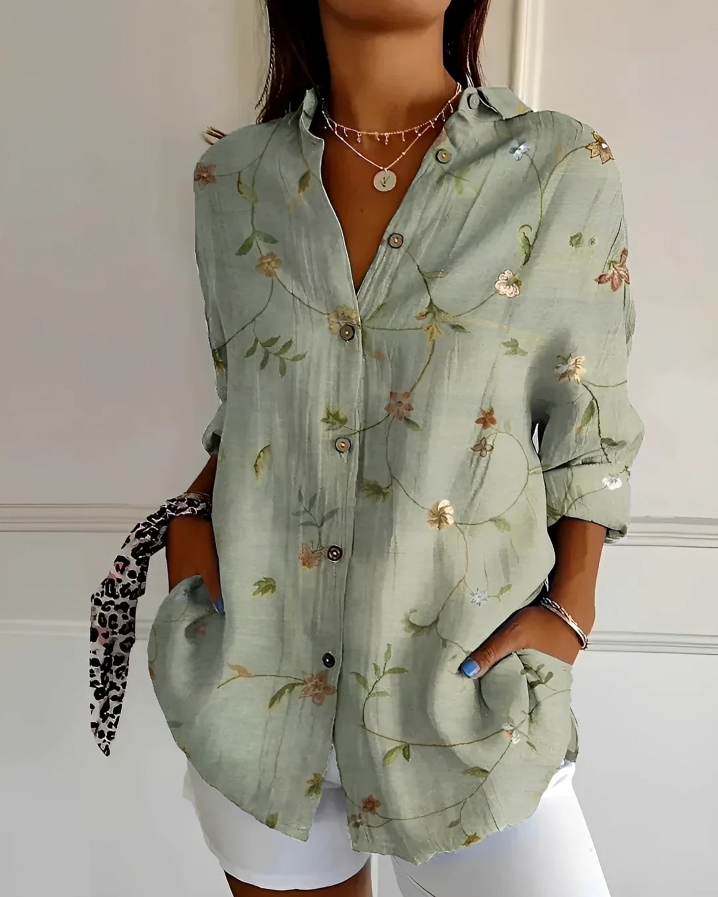 Noëllie Dames Blouse | Bloemenprint | Lange Mouwen