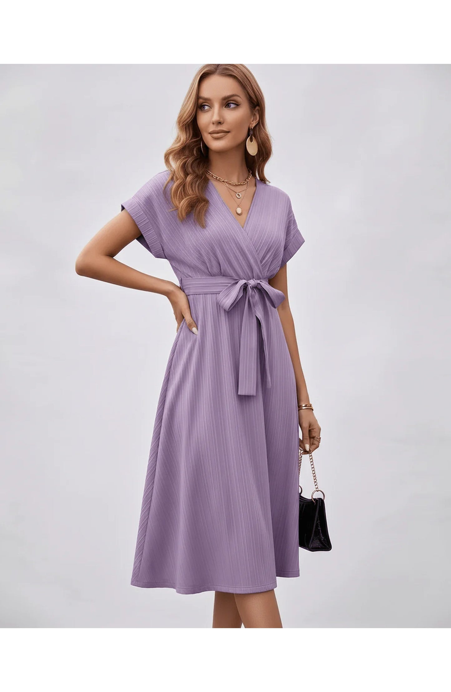 Pascale Women's Midi Dress | V-Neck | Wrap Design