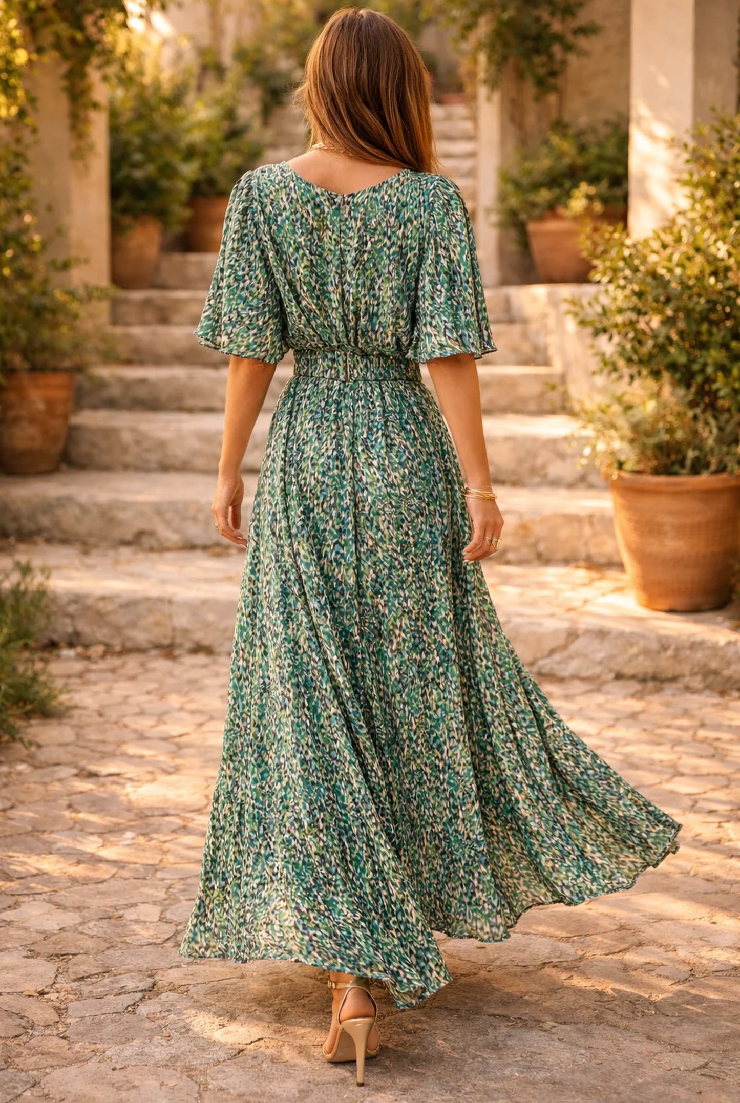 Gratienne Dames Maxi Jurk | V-Hals | Hoge Split