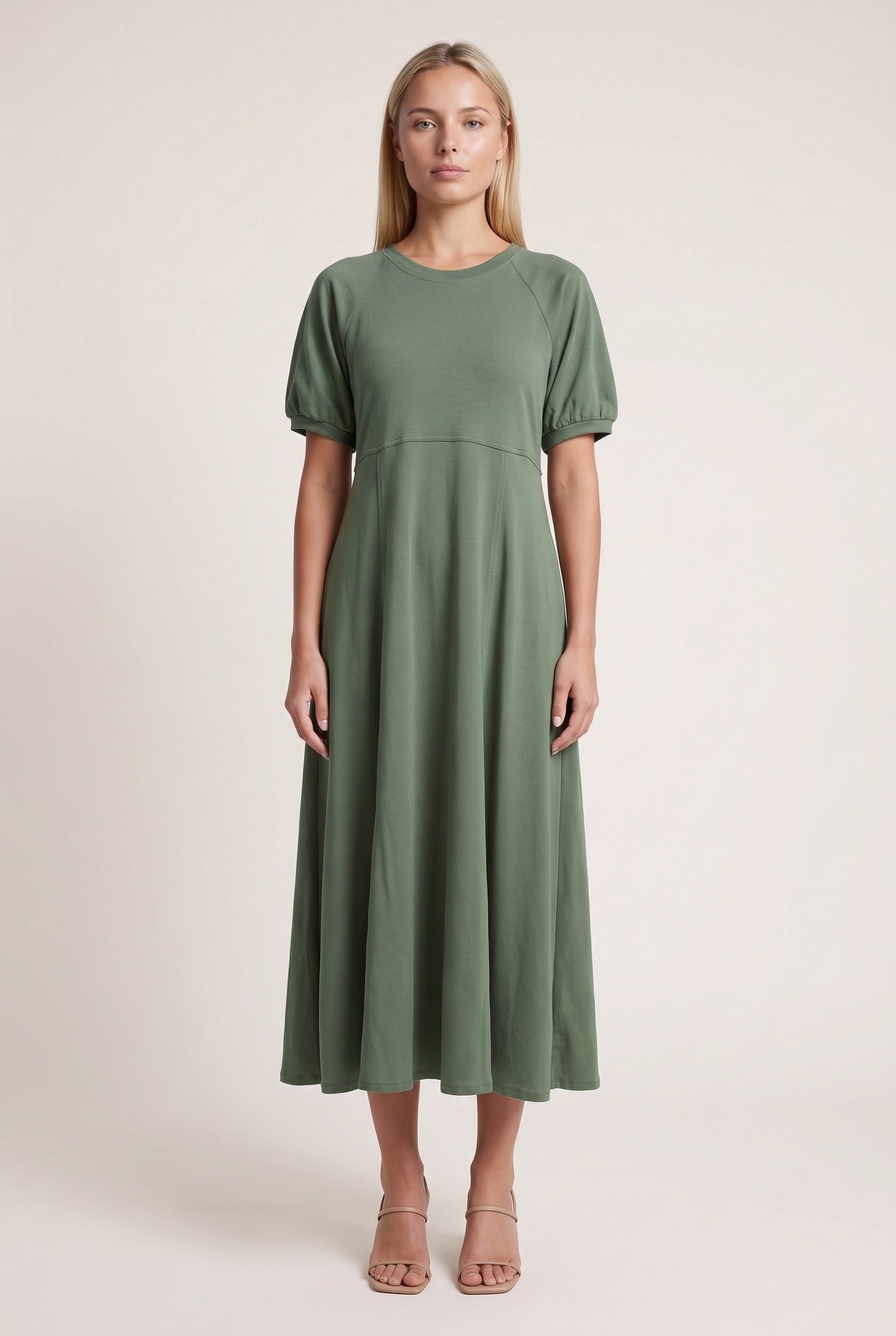 Zuzanne Dames Maxi Jurk | Pofmouwen | Wijde Pijpen