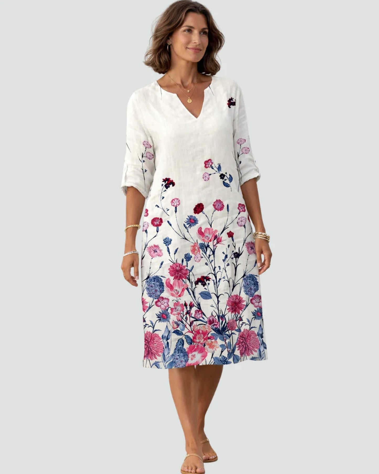 Auriane Women's Mini Dress | V-Neck | Floral-print Hem