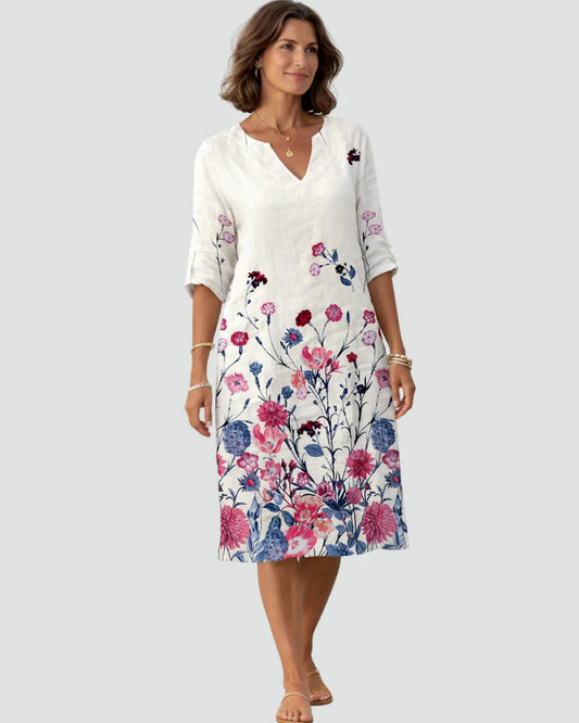 Auriane Women's Mini Dress | V-Neck | Floral-print Hem