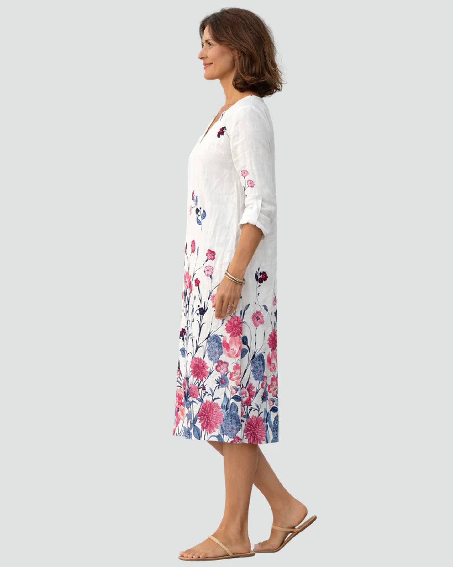 Auriane Women's Mini Dress | V-Neck | Floral-print Hem