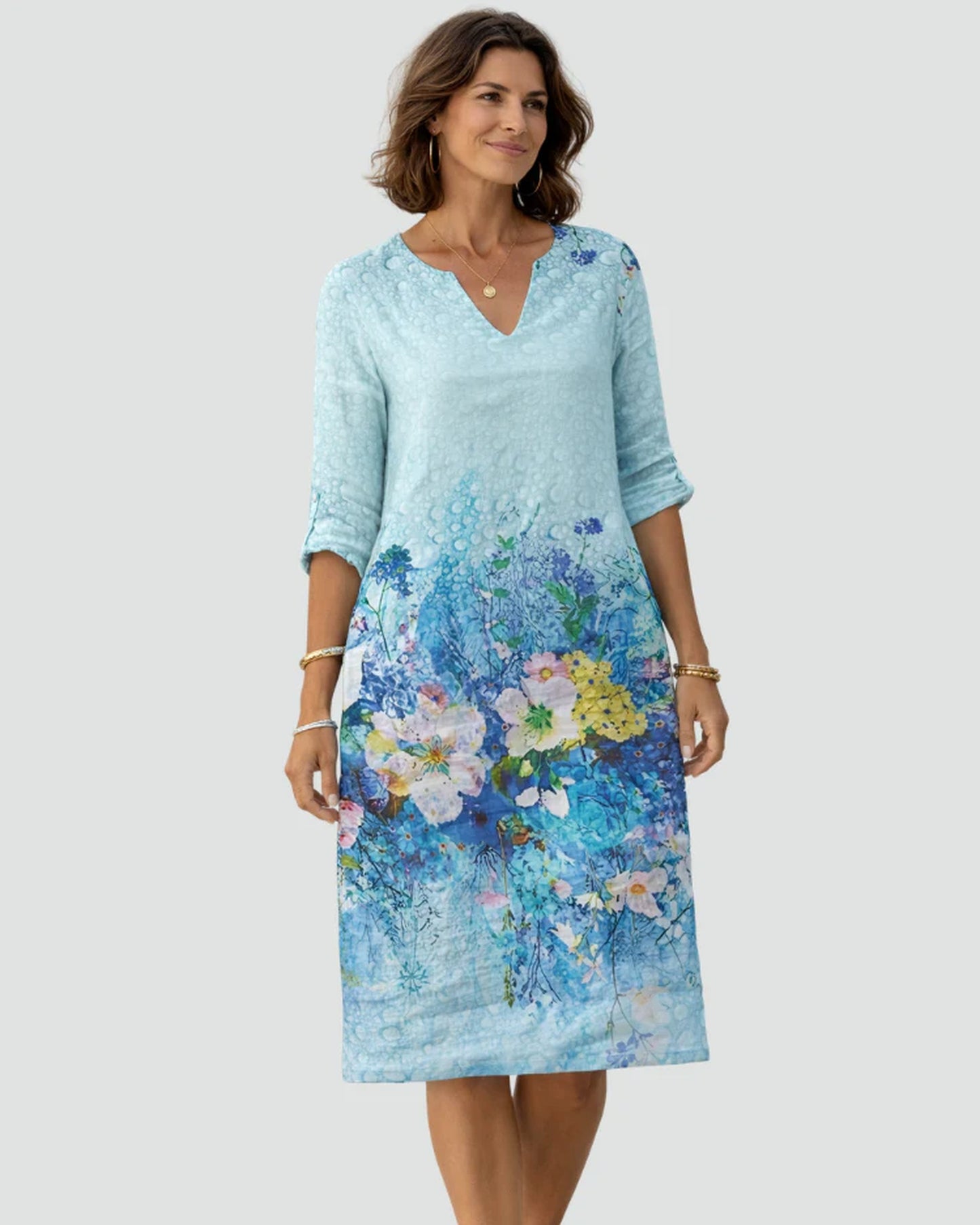 Auriane Women's Mini Dress | V-Neck | Floral-print Hem