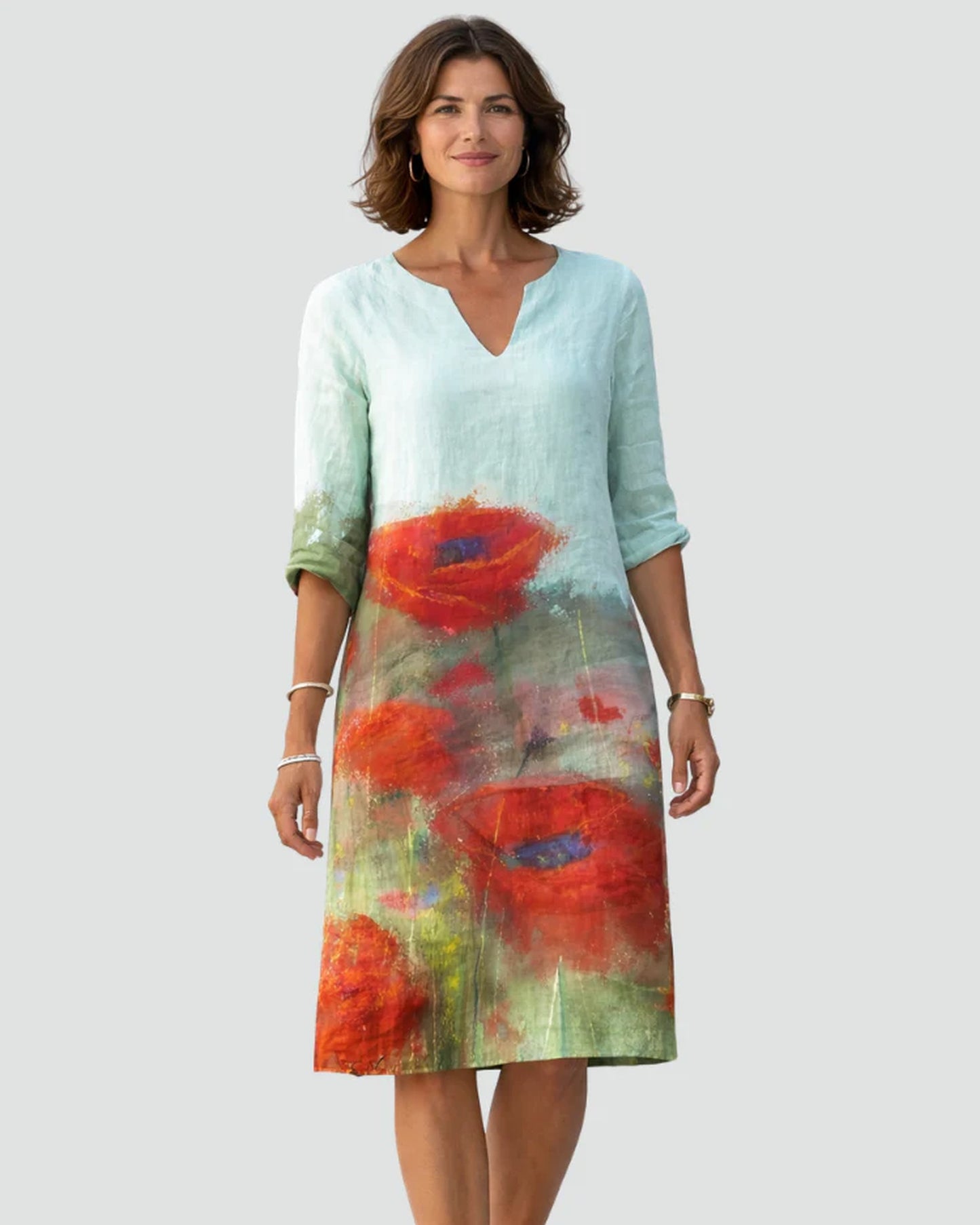 Auriane Women's Mini Dress | V-Neck | Floral-print Hem