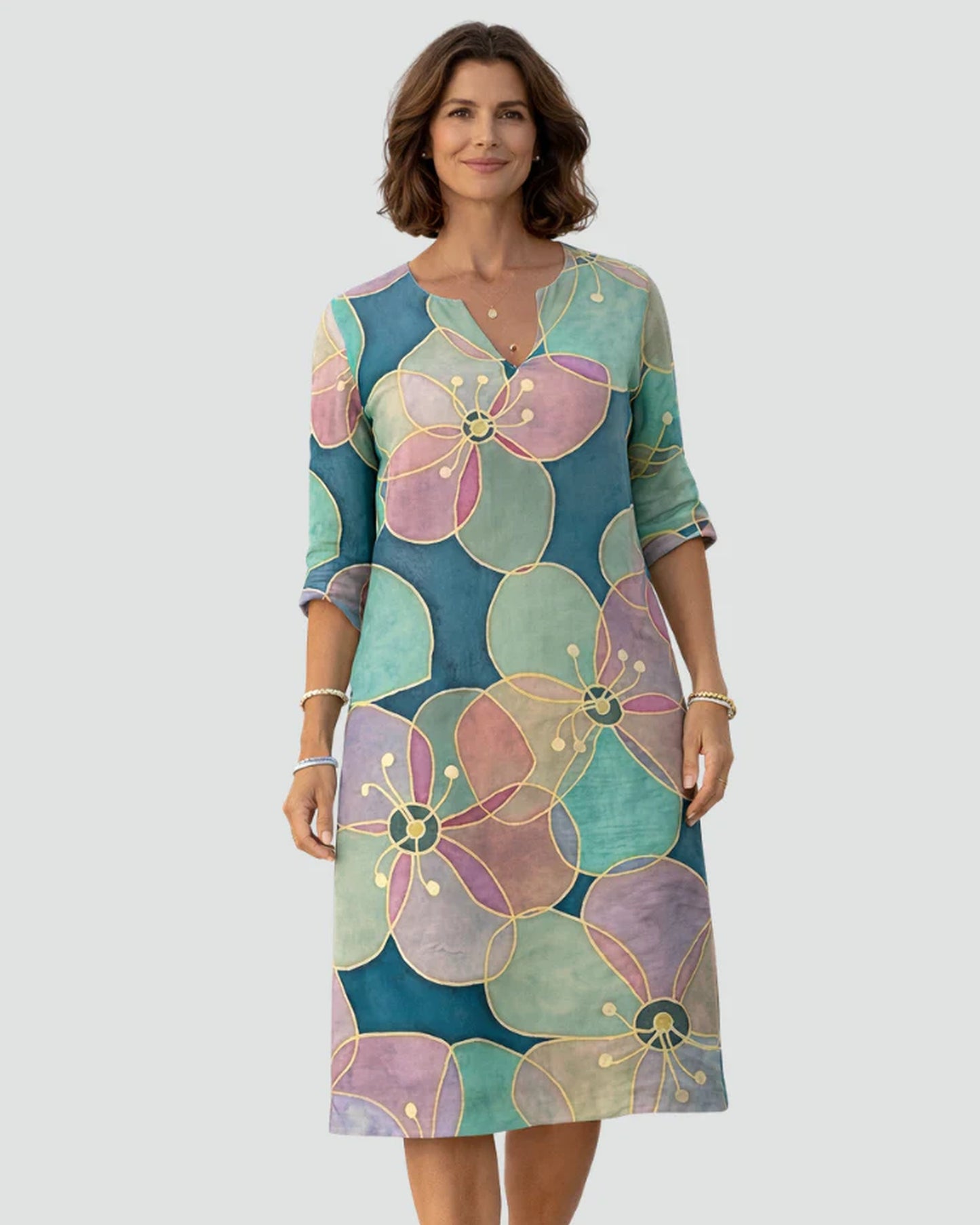 Auriane Women's Mini Dress | V-Neck | Floral-print Hem