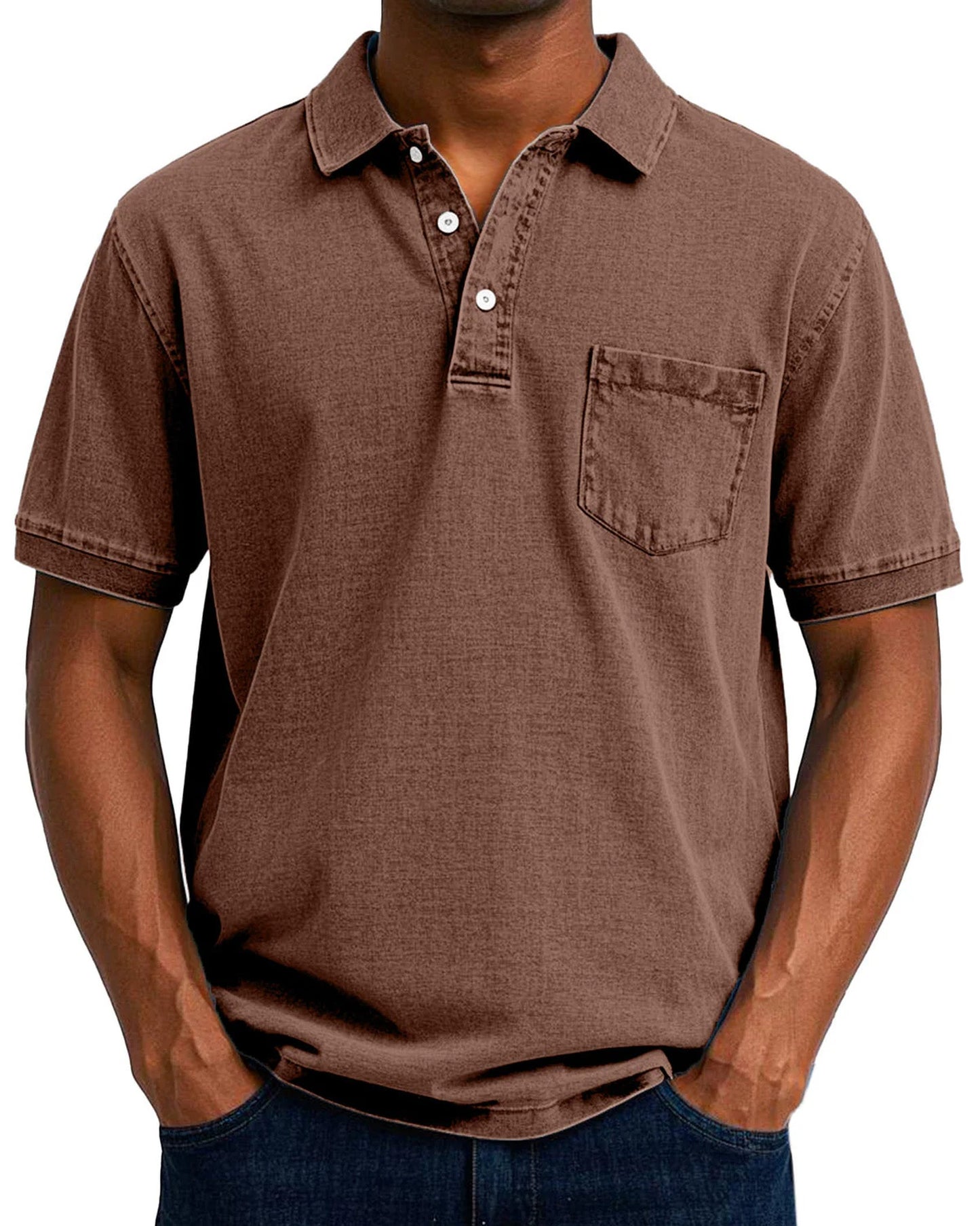 Egidio Heren Polo Shirt | Borststak Detail | Klassieke Kraag