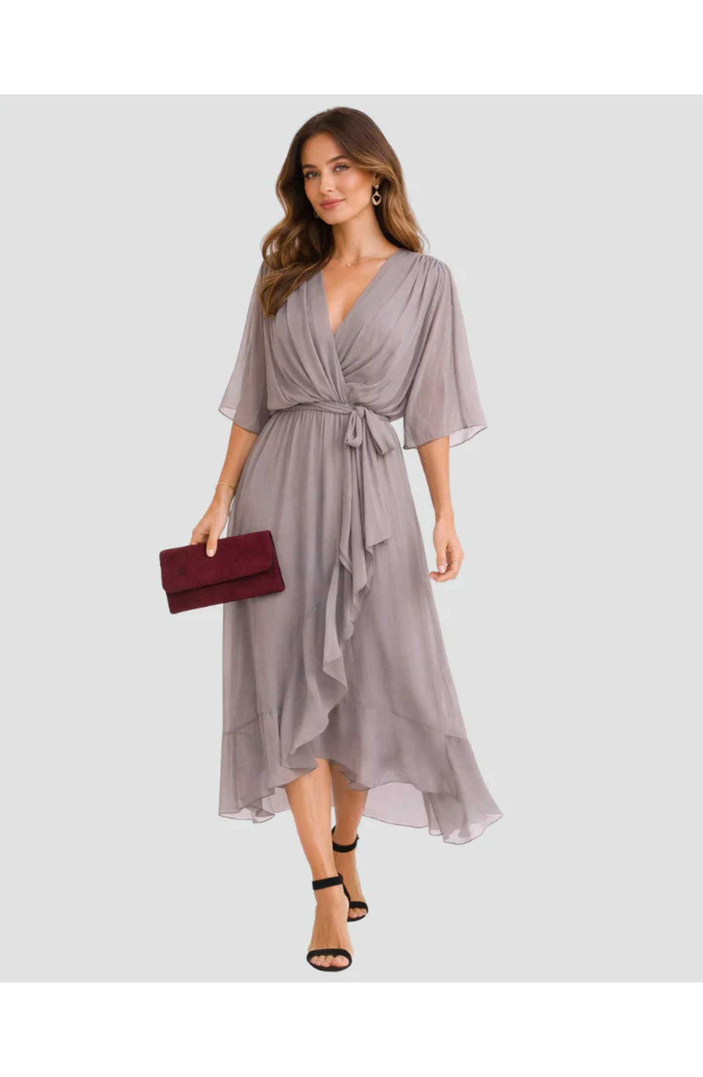Geneviève Women's Midi Dress | V-Neck | Wrap Design