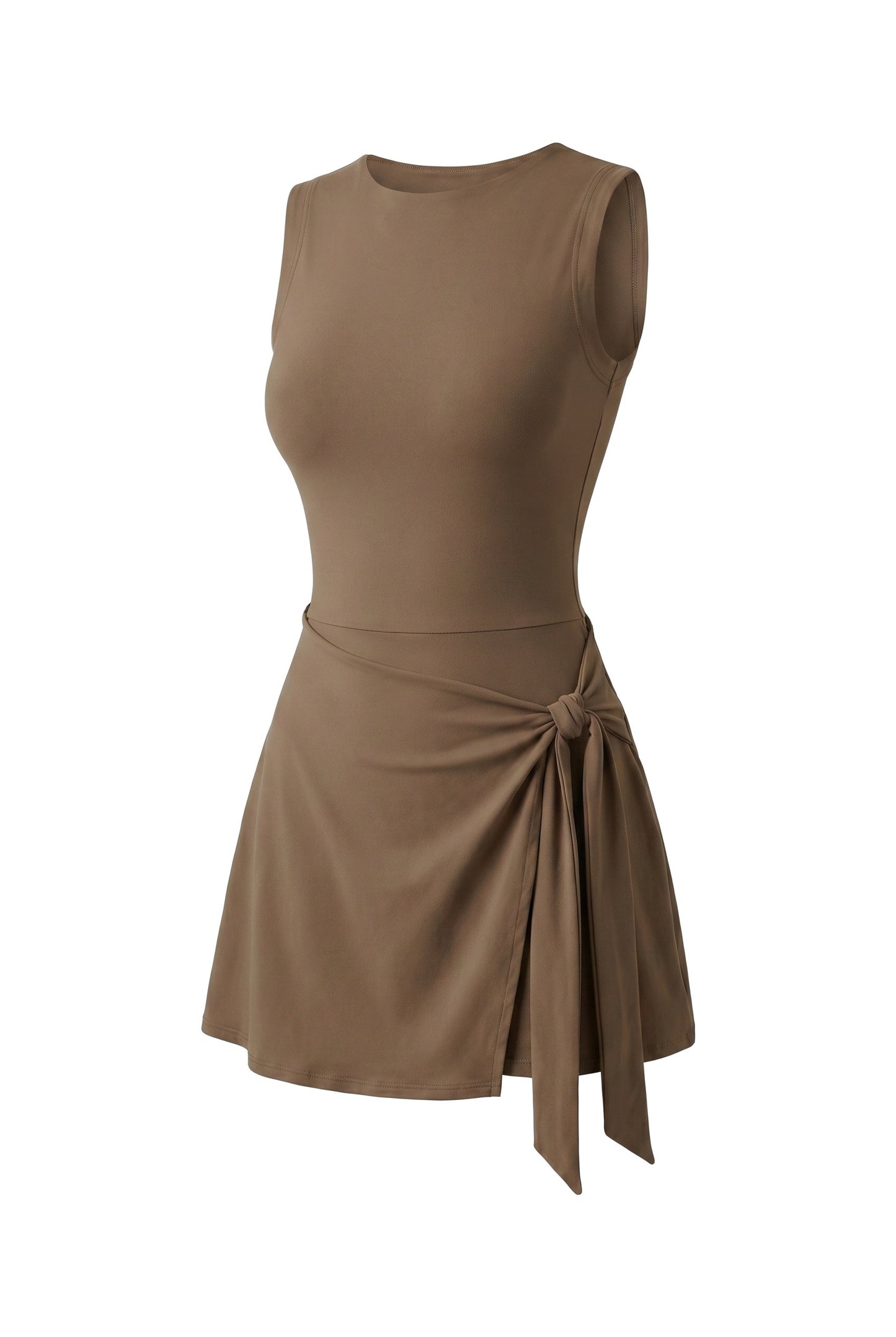Lyla Dames Mini Jurk | Mouwloos | Zijstrik Detail