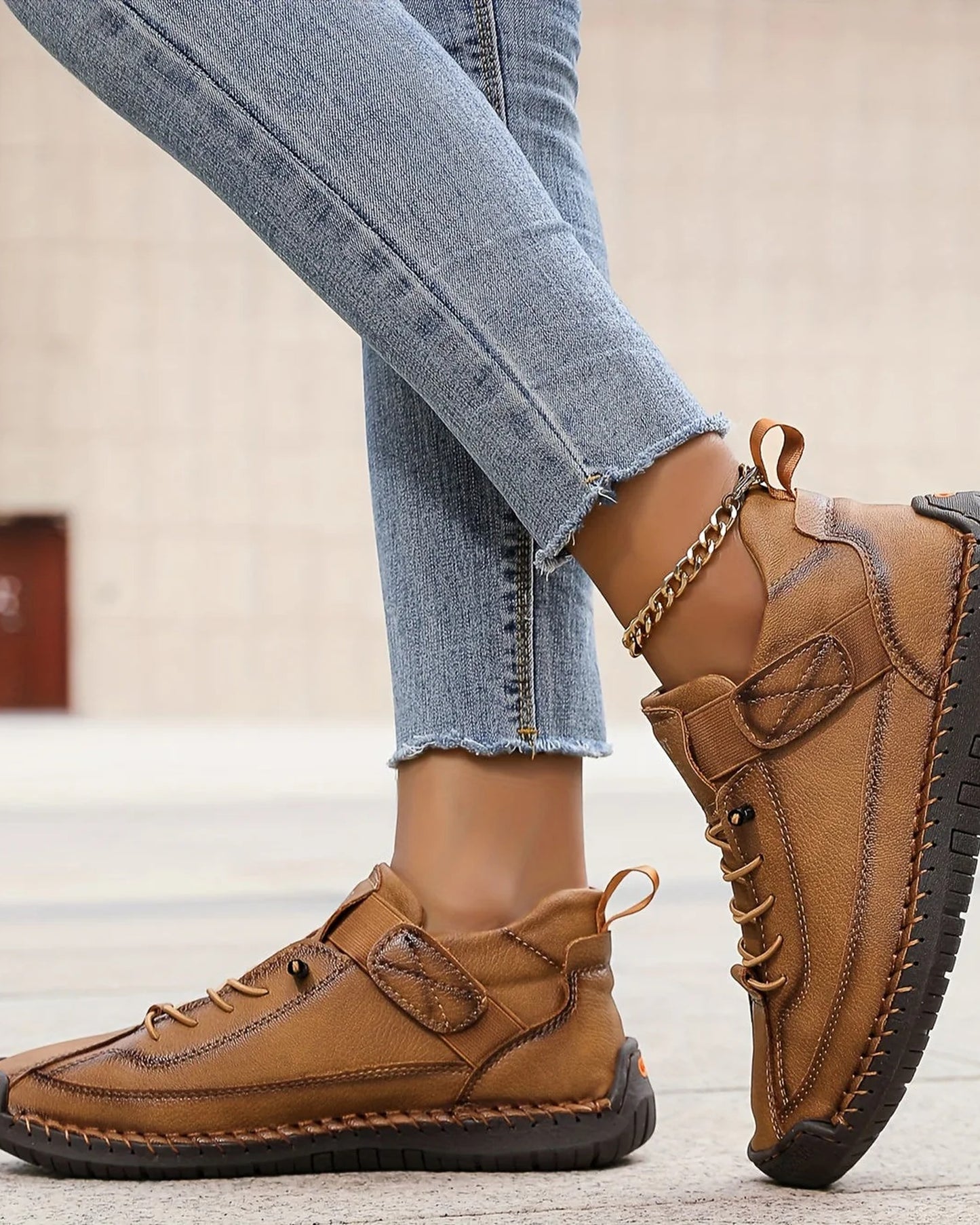 Bénigne Dames Orthopedische Sneakers | Hoge Enkelsluiting | Klittenband Velcro