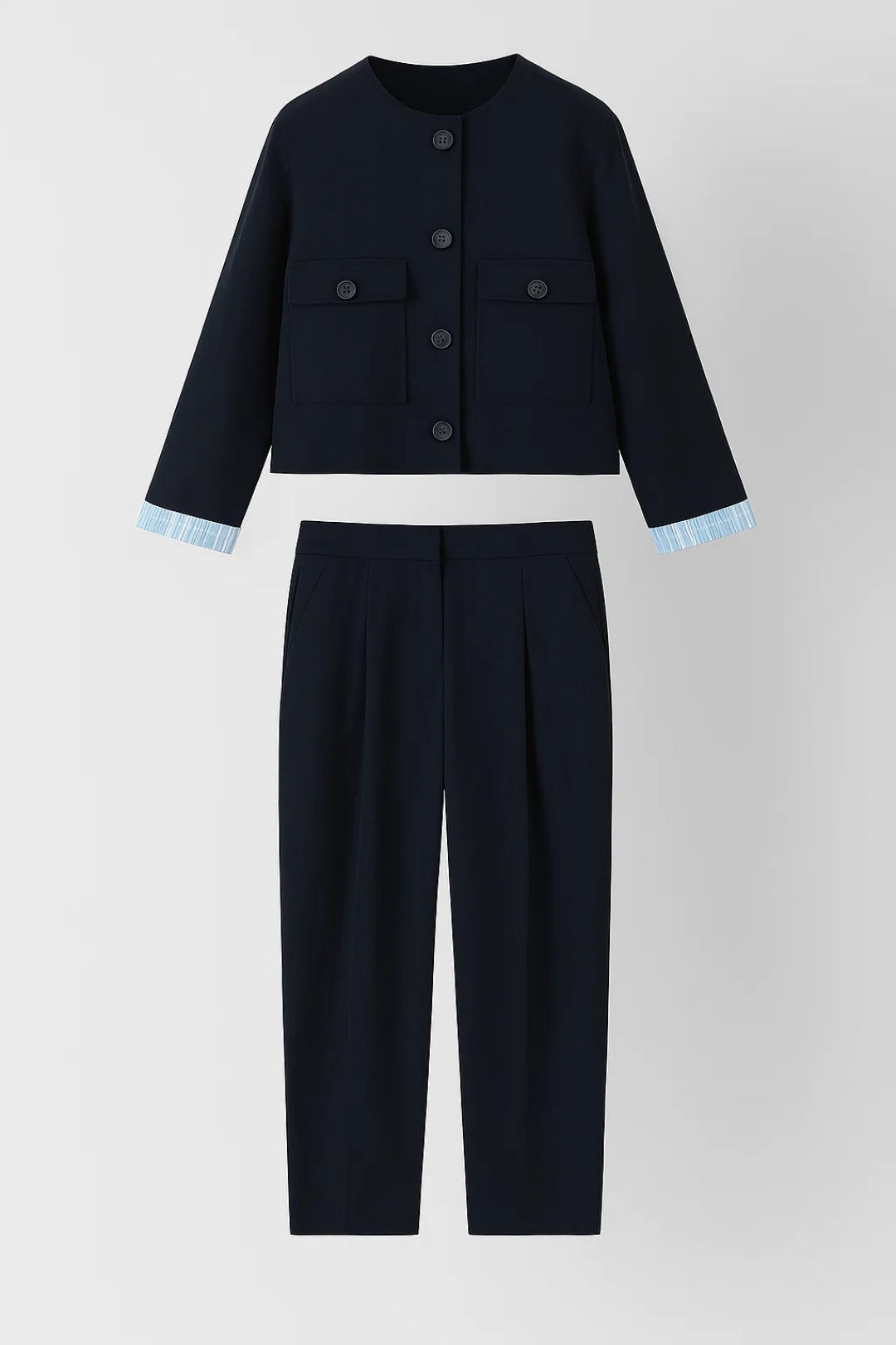 Tiziana Tweedelige Set Dames | Cropped Jasje | Minimalistisch | Rechte Broek 2