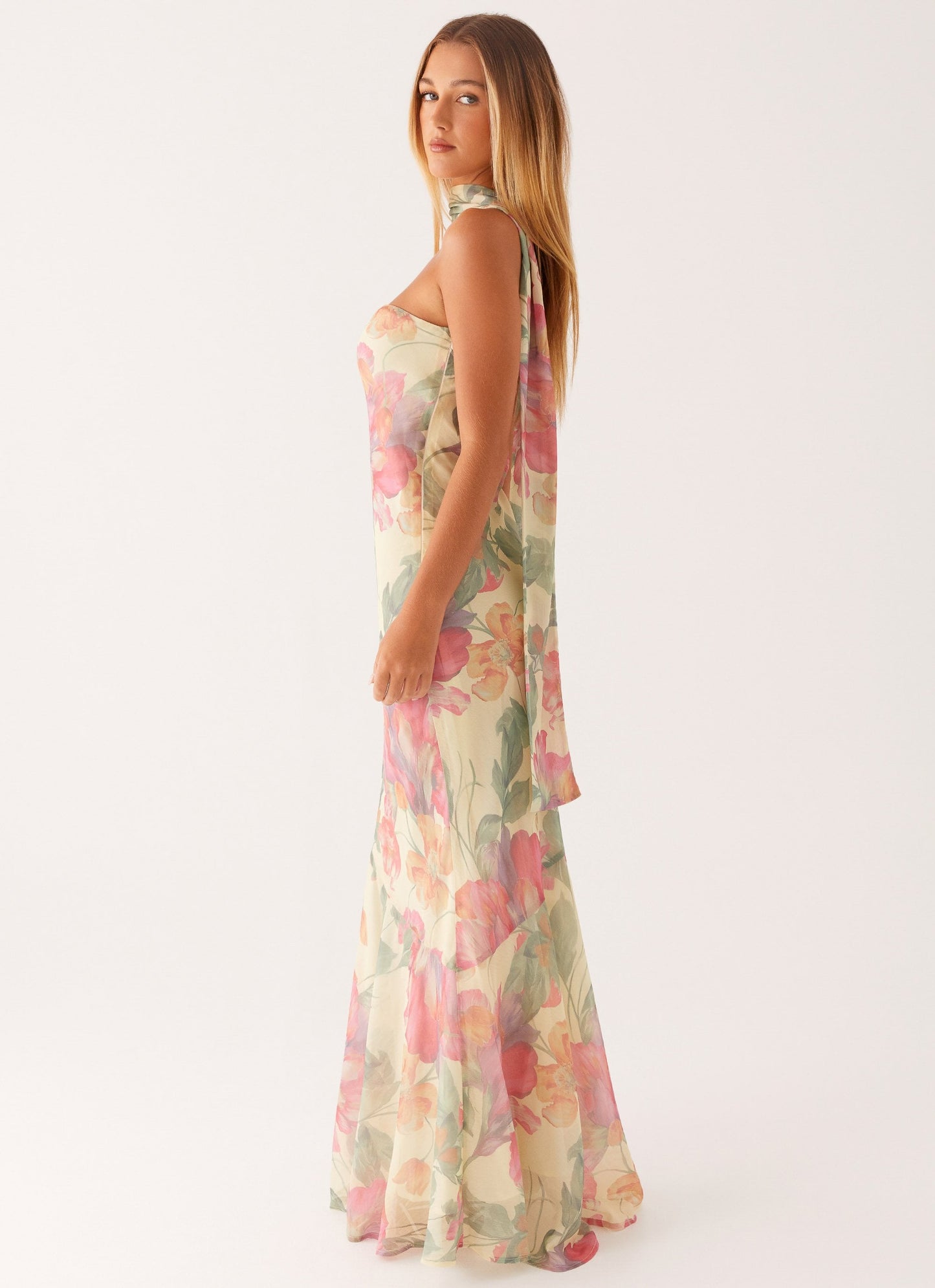 Yente Maxi Jurk – Romantische Bloemenprint met Verstelbare Bandjes en V-Hals 3