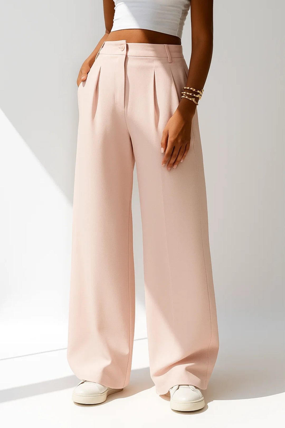 Viviana Dames Broek | Hoge Taille | Flared | Nette Plooien 0