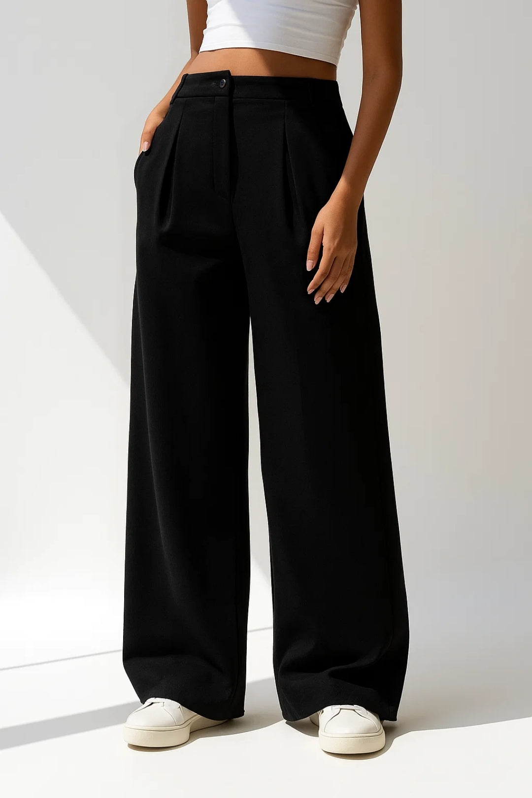 Viviana Dames Broek | Hoge Taille | Flared | Nette Plooien 3