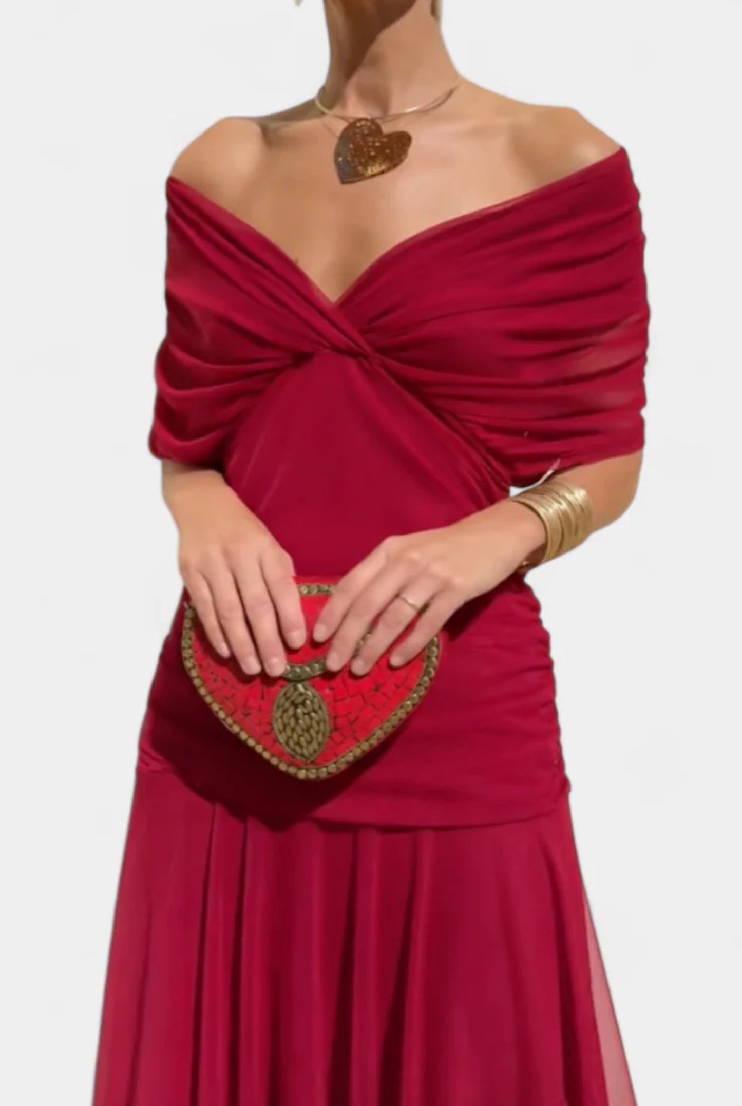 Lorraine Ladies Maxi Dress | Off-Shoulder Strapless | Ruched Waist