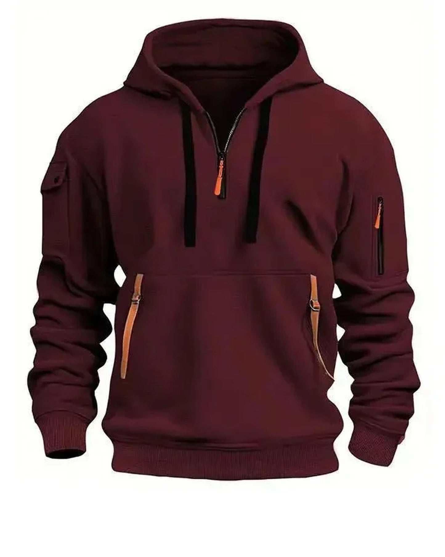 Corrado Heren Hoodie | Cargo-Zakken | Halve Ritssluiting