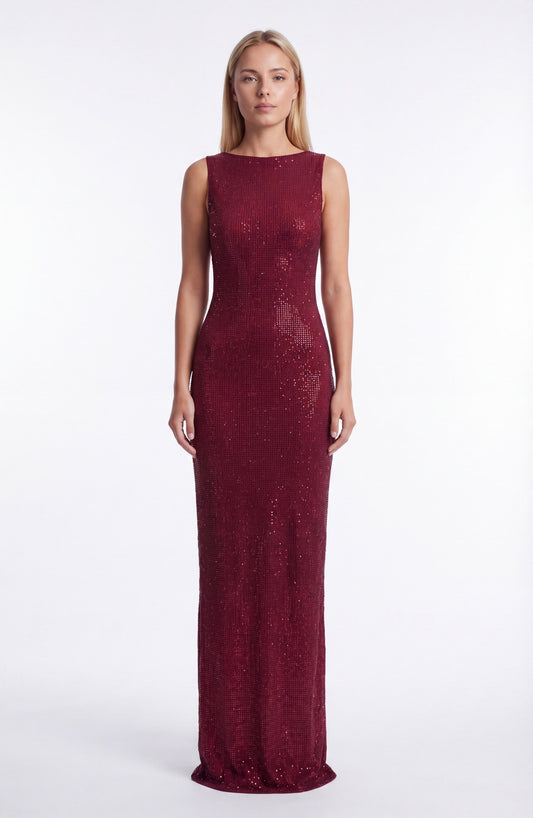 Capucine Women's Maxi Dress | Elegant Red Evening Dress | Long Party Dress