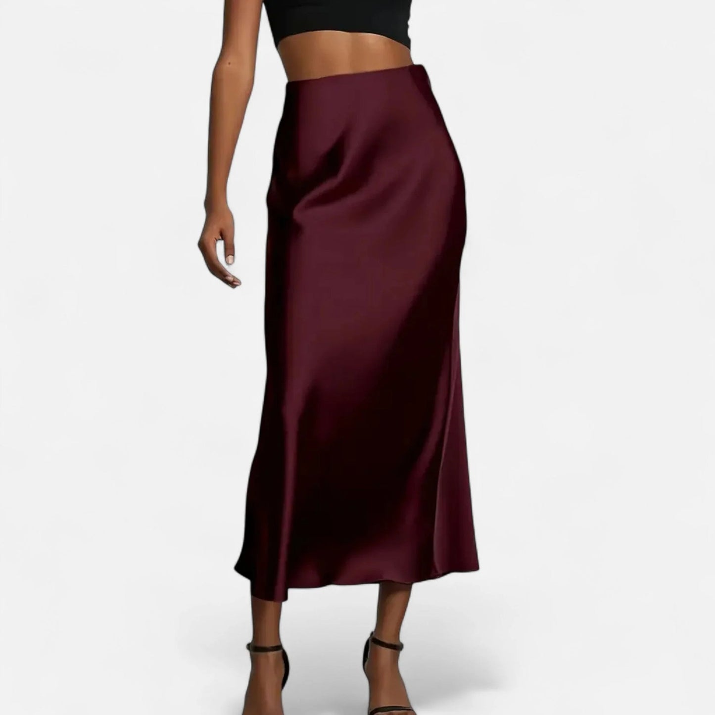 Garland Women's Skirt | Satin Midi | Flared Hem