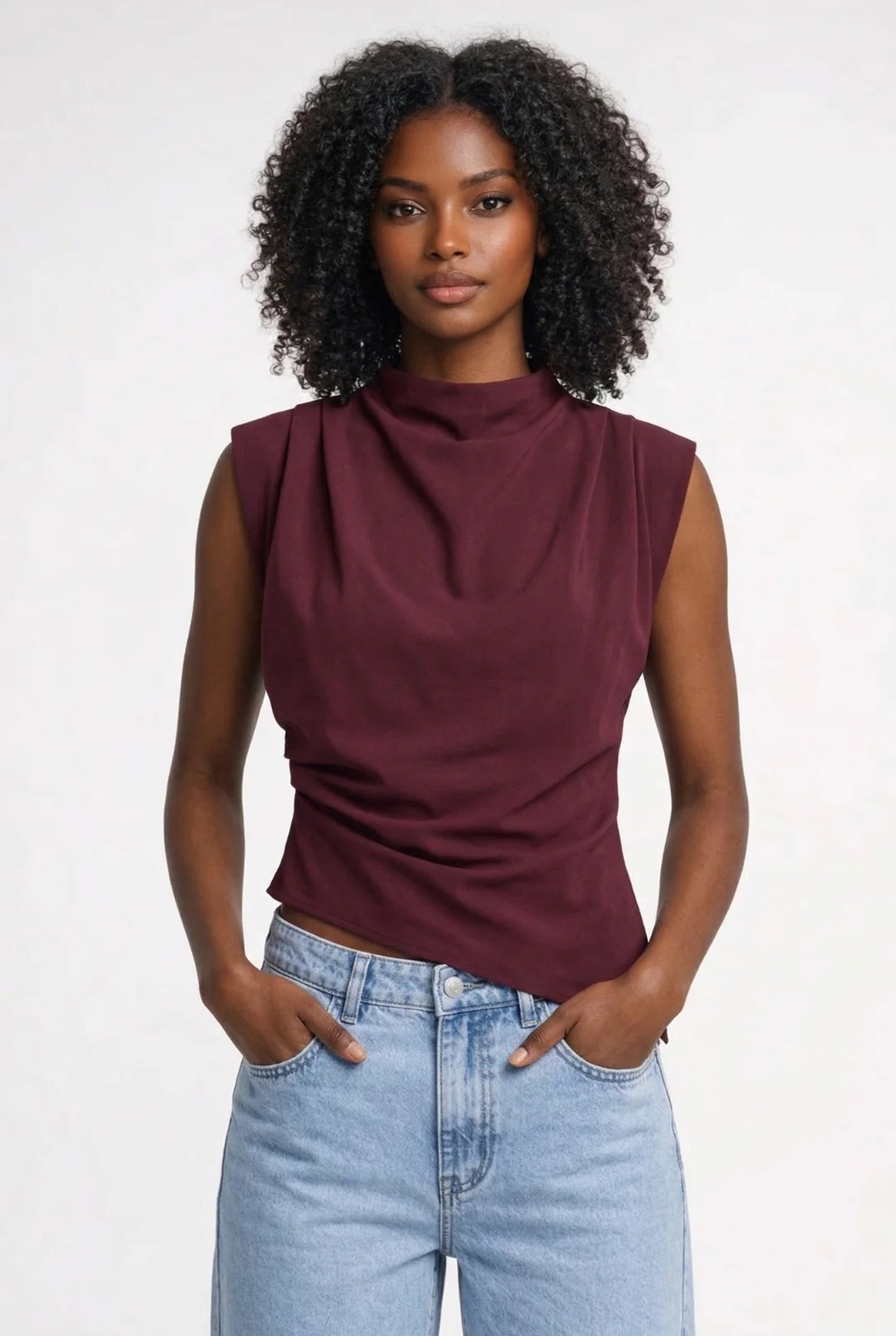 Women's Top | Draped Fit | Asymmetrical Hem