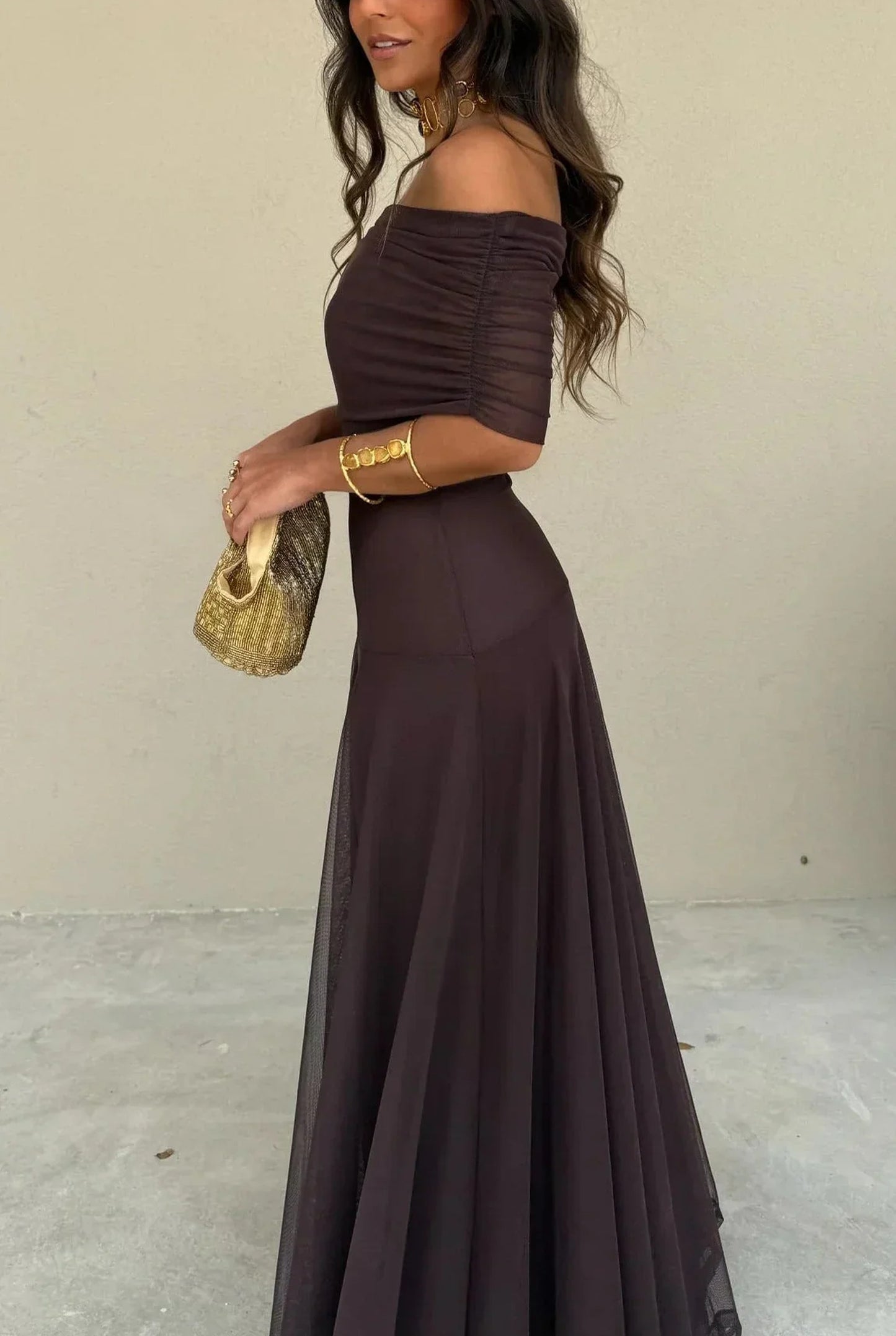Loane Women's Maxi Dress | One Shoulder | Pleated Waist