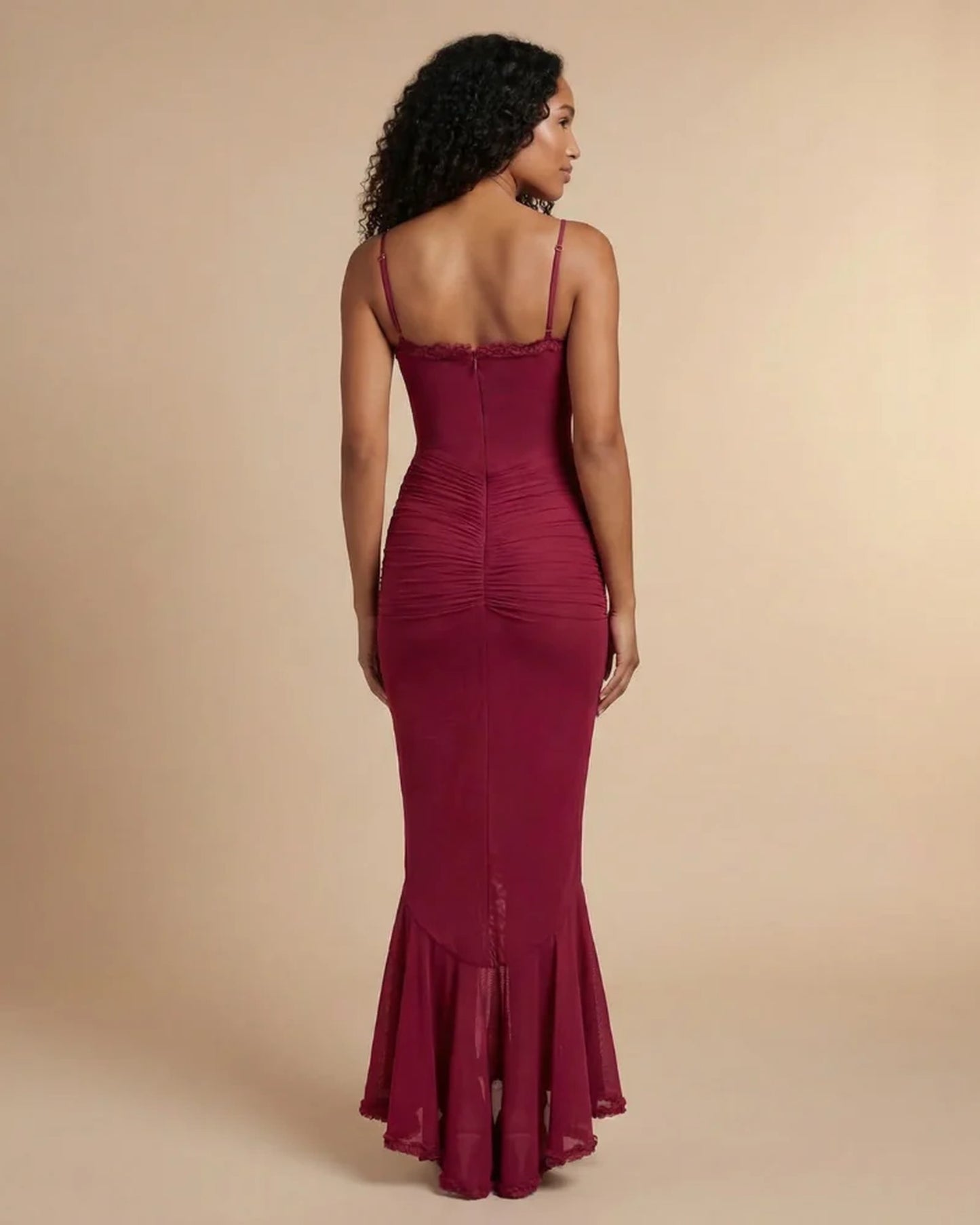 Miranda Dames Maxi Jurk | Sweetheart Hals | Ruffle Split