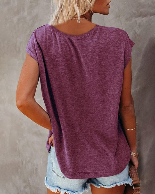 Asceline Dames T-shirt | V-Hals | Korte Mouwen