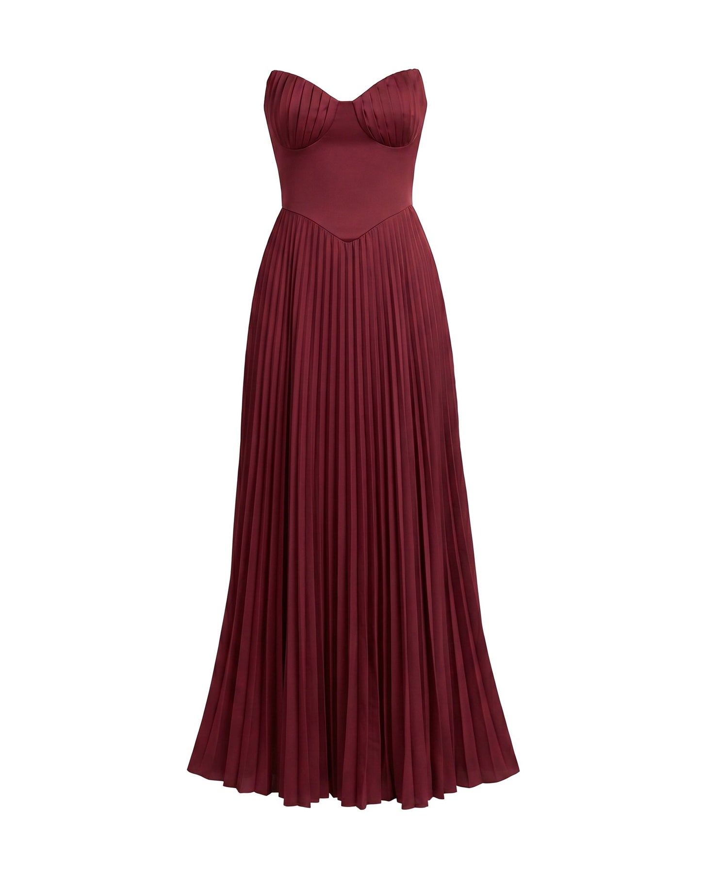 Michelle Dames Maxi Dress | Strapless Bustier | Pleated Skirt