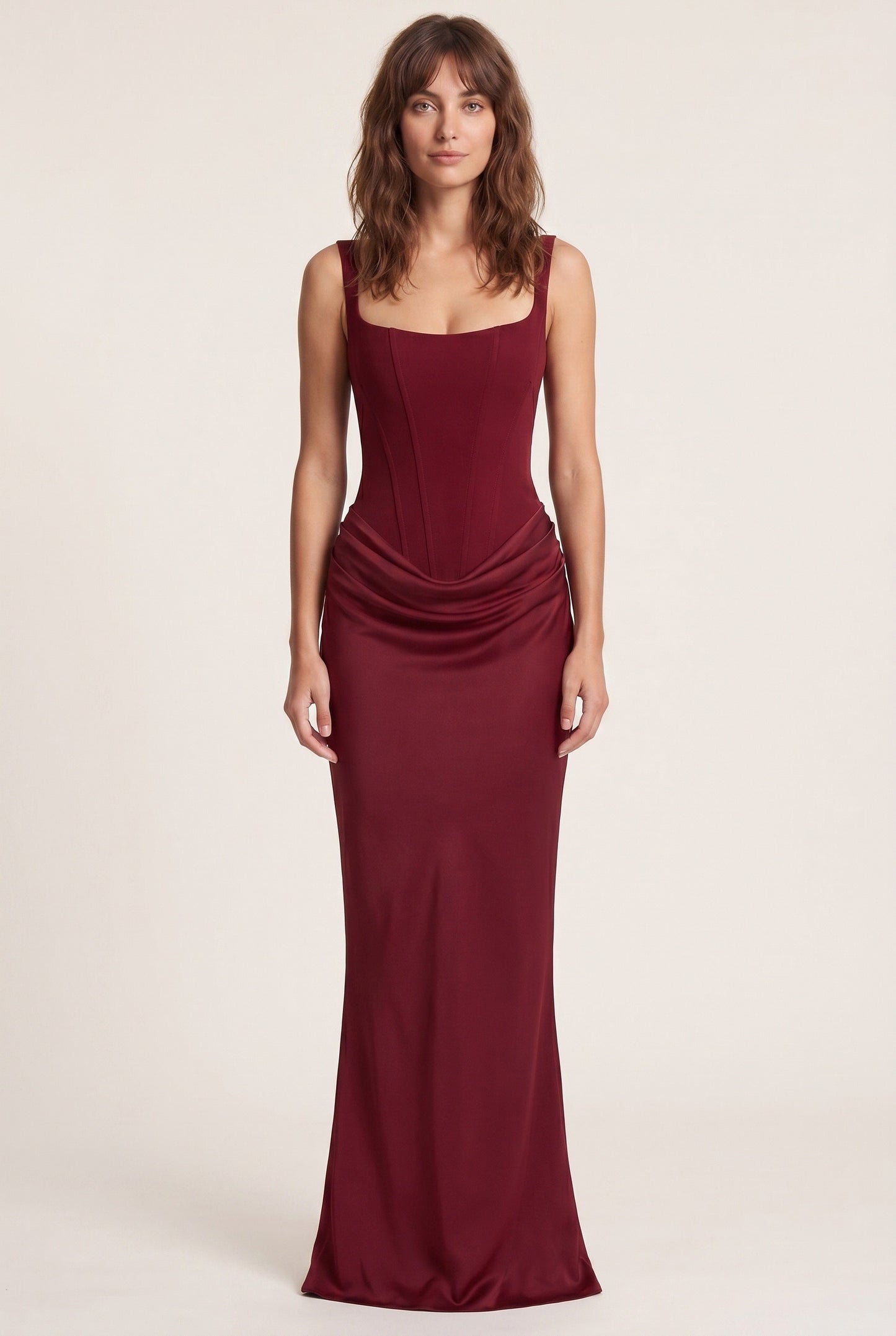 Esme Women's Maxi Dress | Corset Fit | Draped Waist