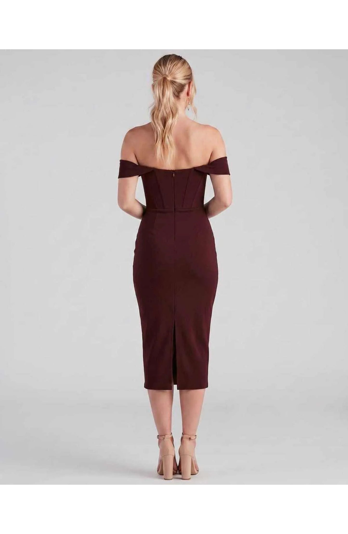 Judith Women's Midi Dress | Off-Shoulder | Bodycon Fit