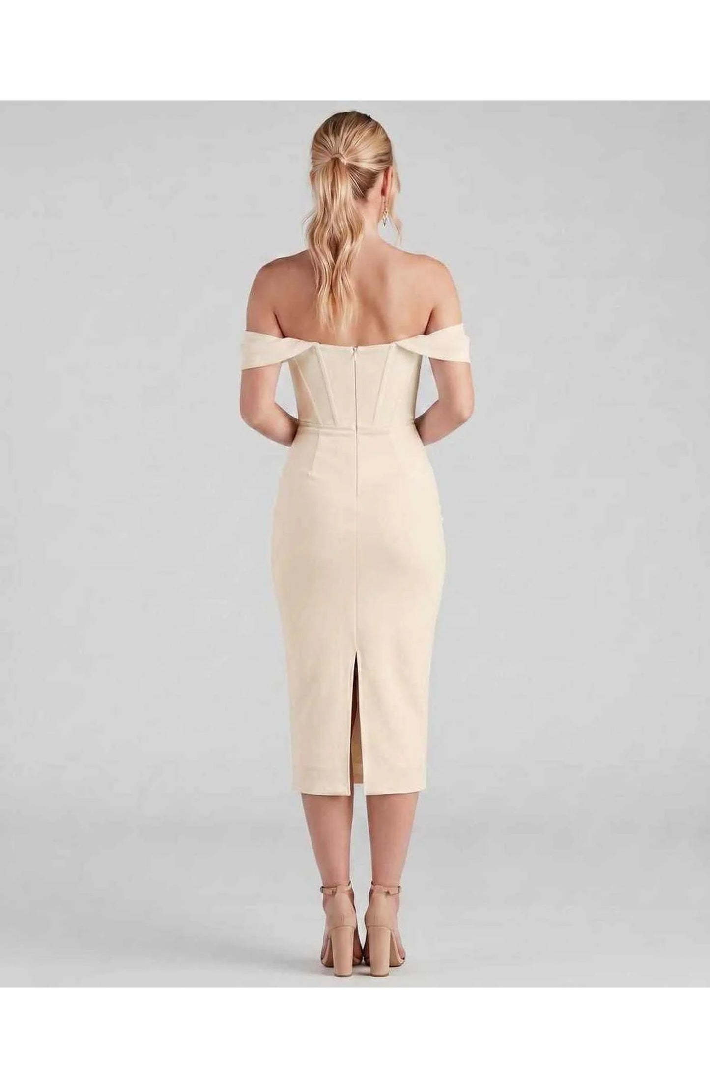 Judith Women's Midi Dress | Off-Shoulder | Bodycon Fit