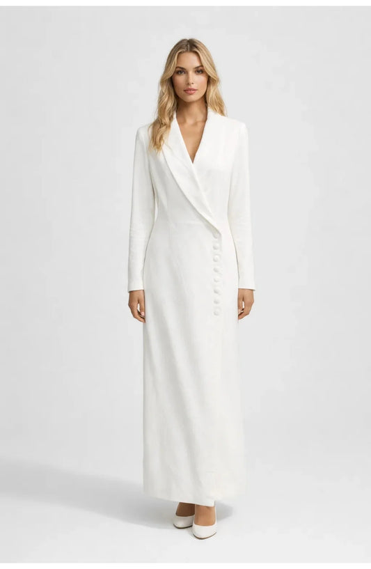 Women's Maxi Wrap Dress | V-Neck | Long Sleeves