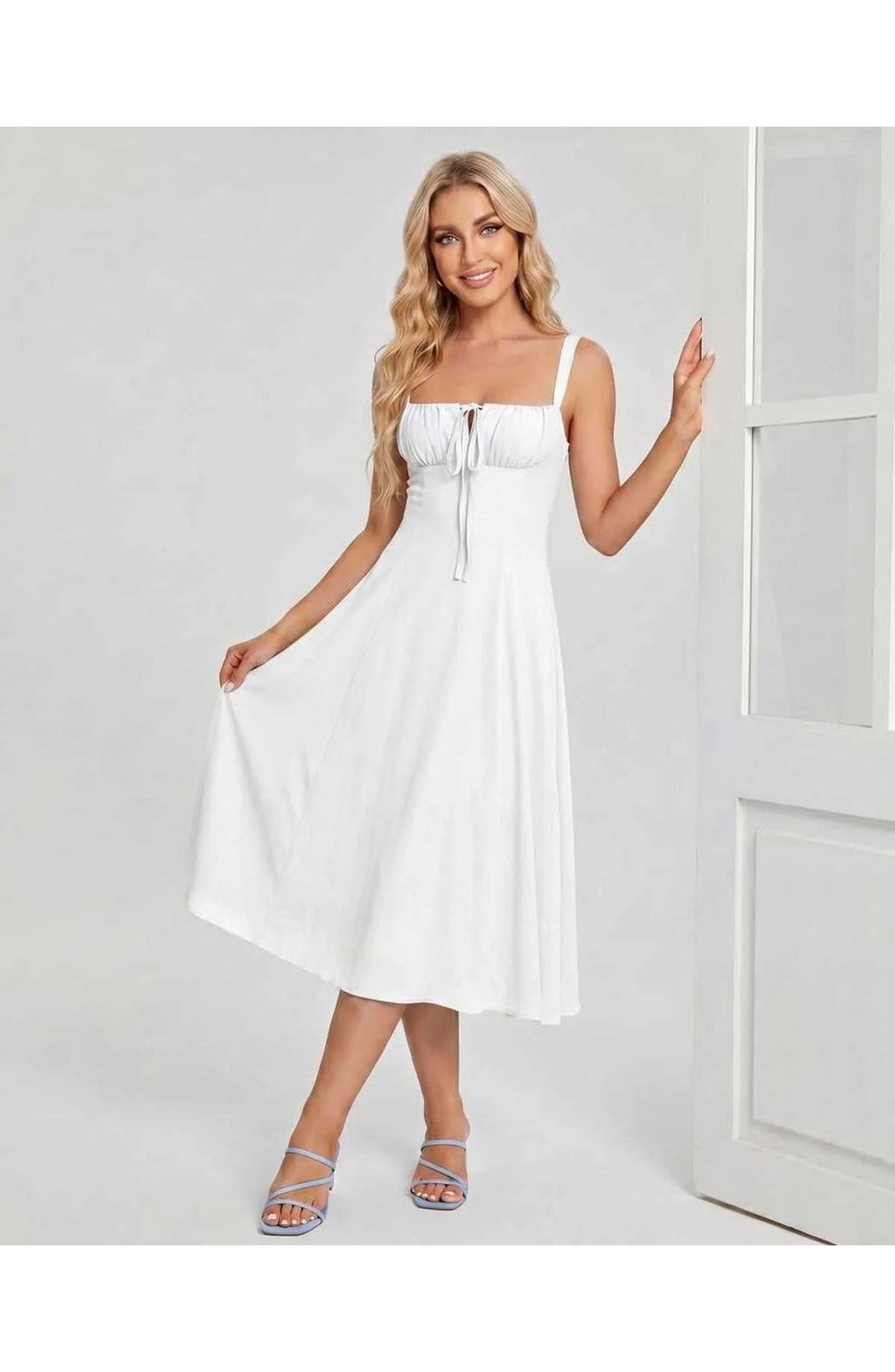 Lætitia Women's Midi Dress | Square Neck | A-line