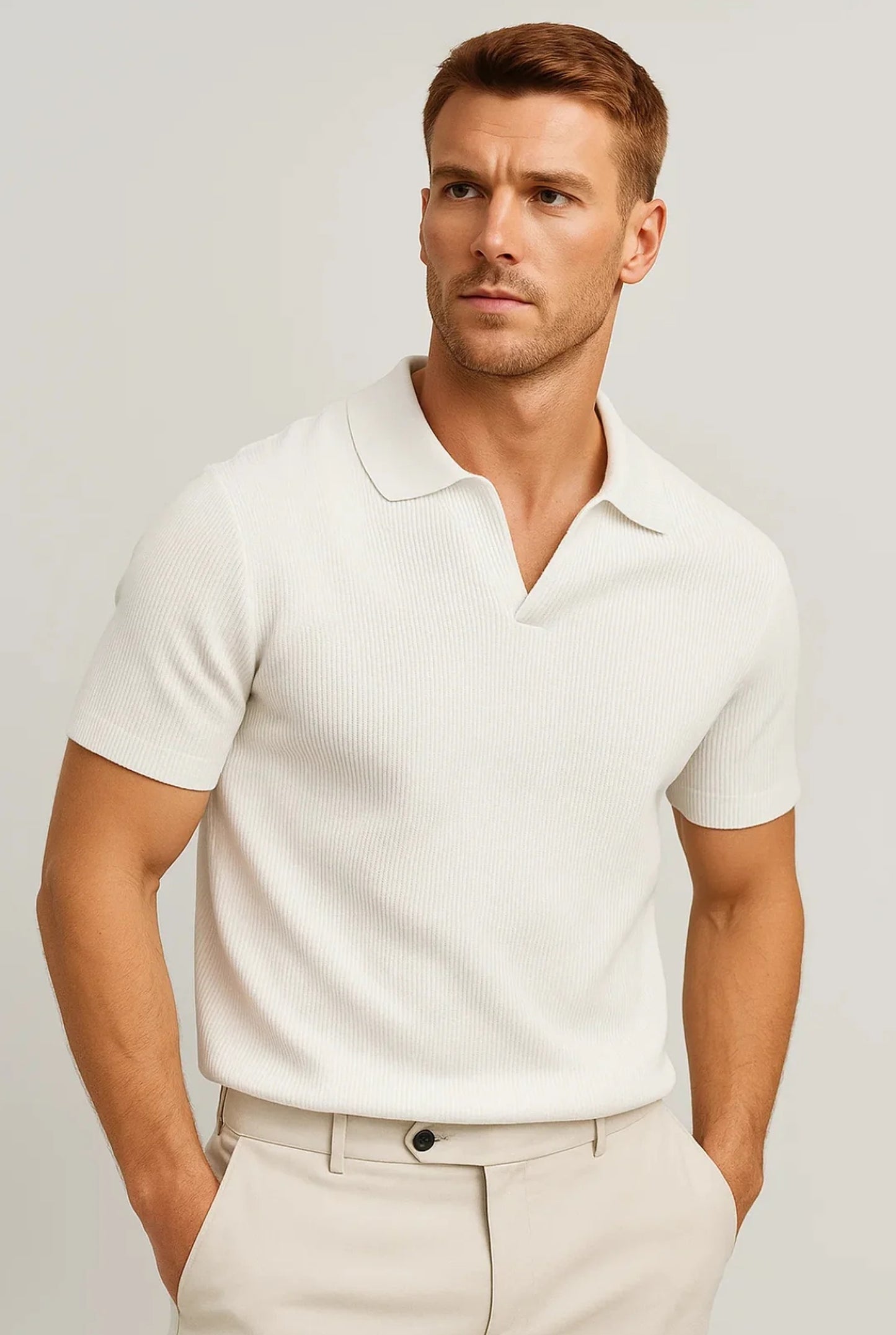 Fabio Heren Polo Shirt | Geribbelde Textuur | Klassieke Polokraag