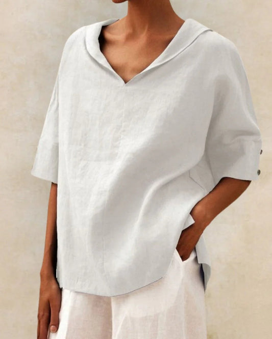 Sébastienne Dame Top | Oversized Pasform | Korte Ærmer
