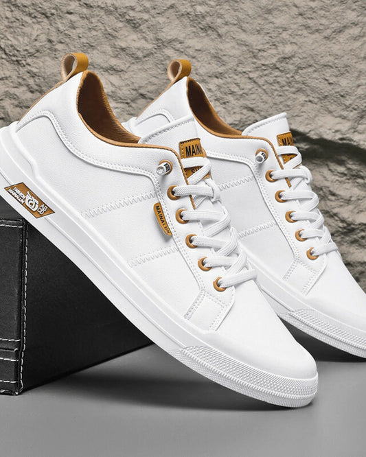 Lauro Heren Sneakers | Leren Afwerking | Goudkleurige Accenten